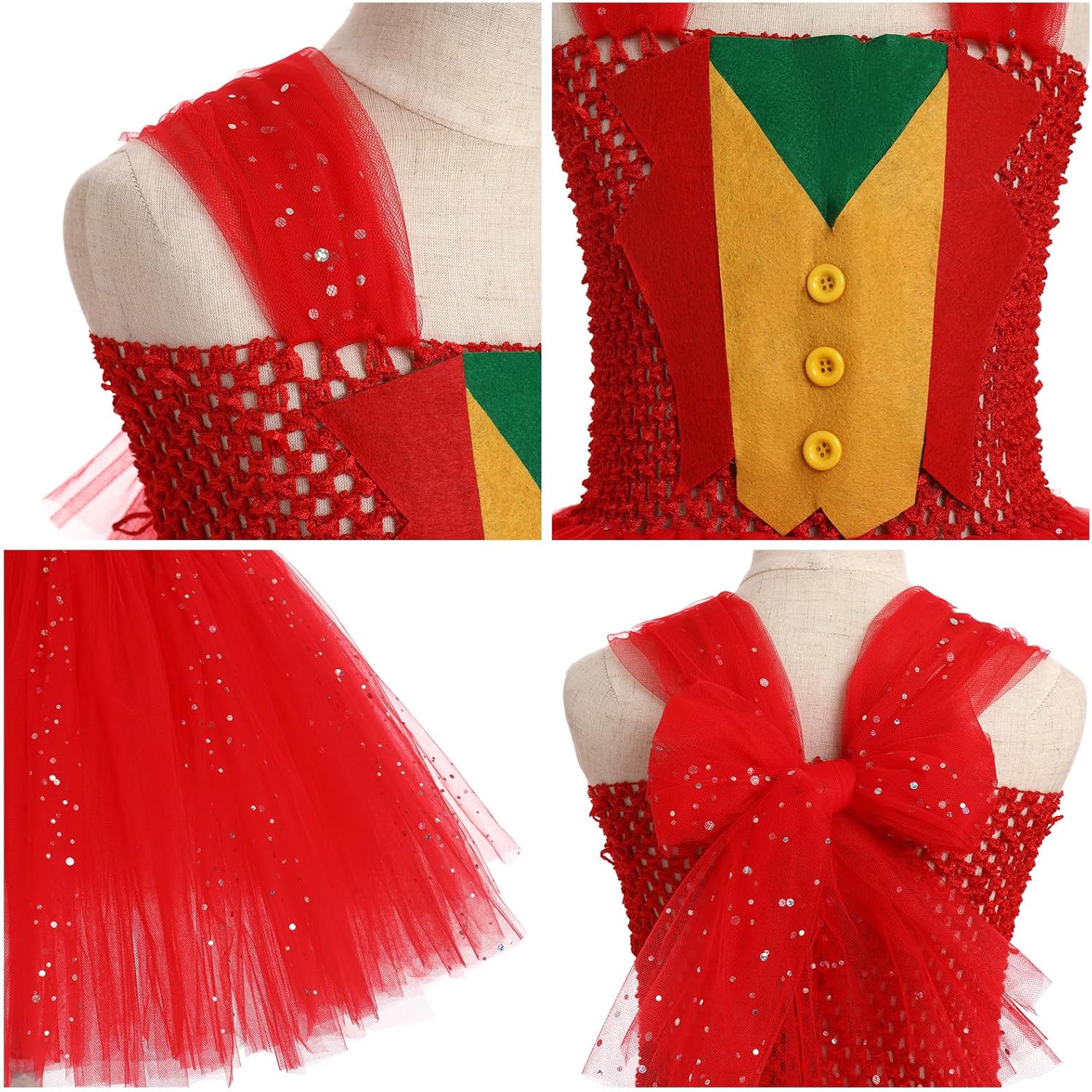 IMEKIS Toddler Clown Halloween Costume for Girls 2-12T