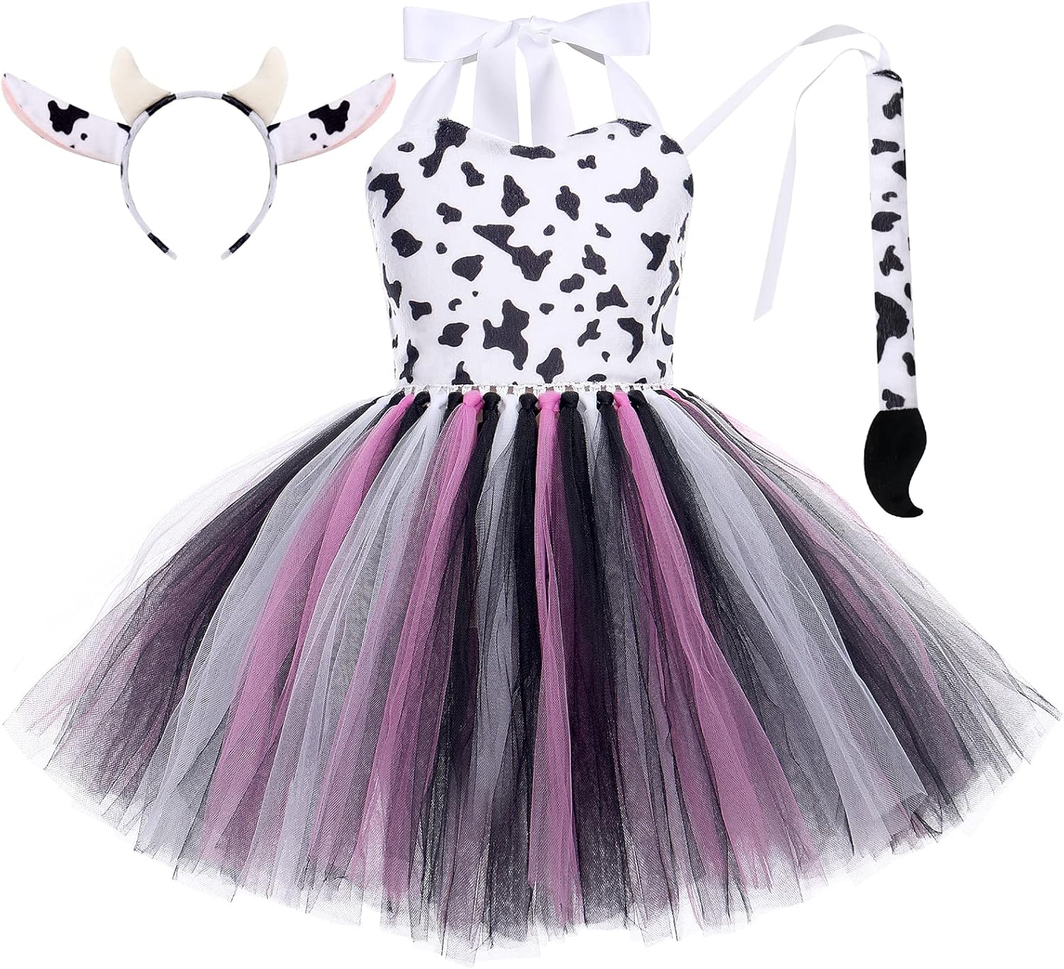 IWEMEK Girls Cow Cosplay Dress Set 6-12 Months