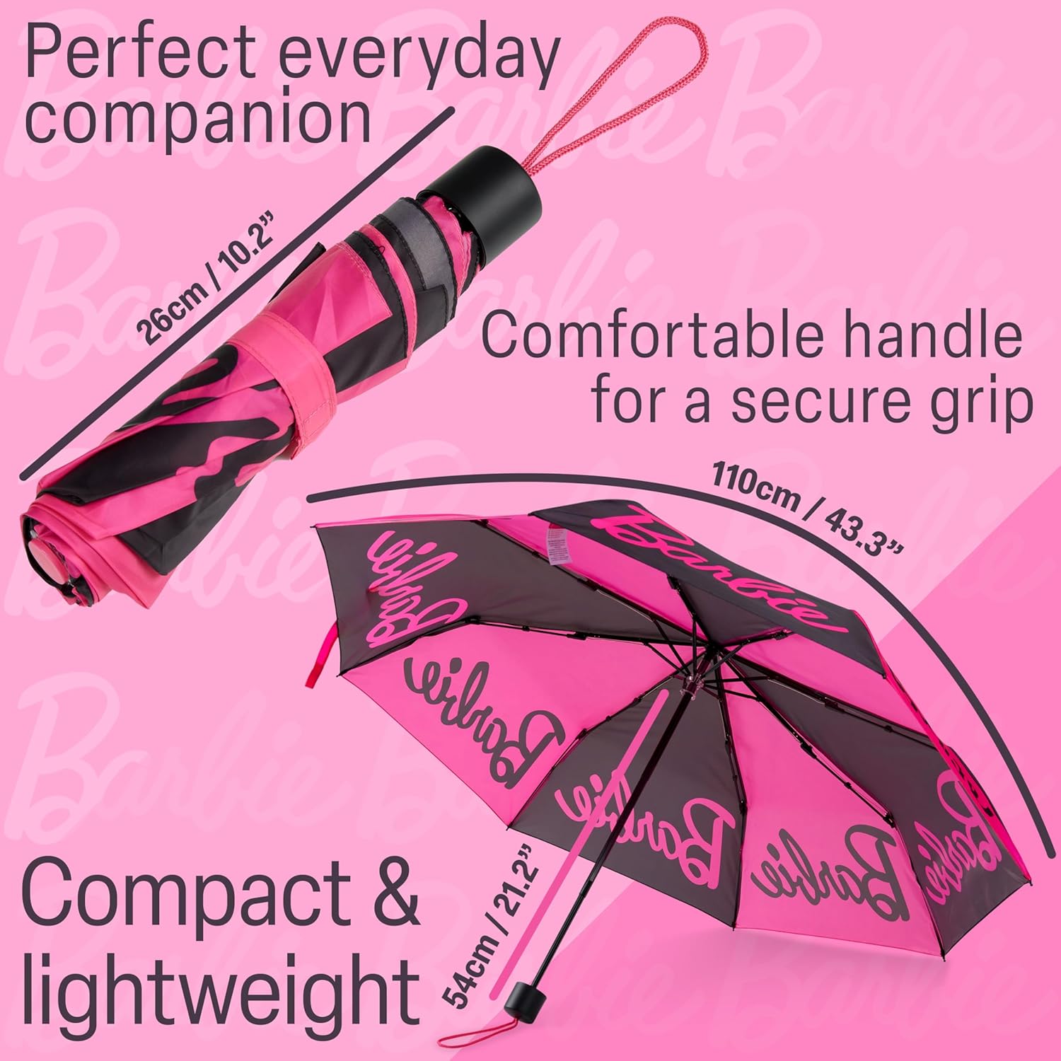 Barbie Telescopic Umbrella - Compact Stylish