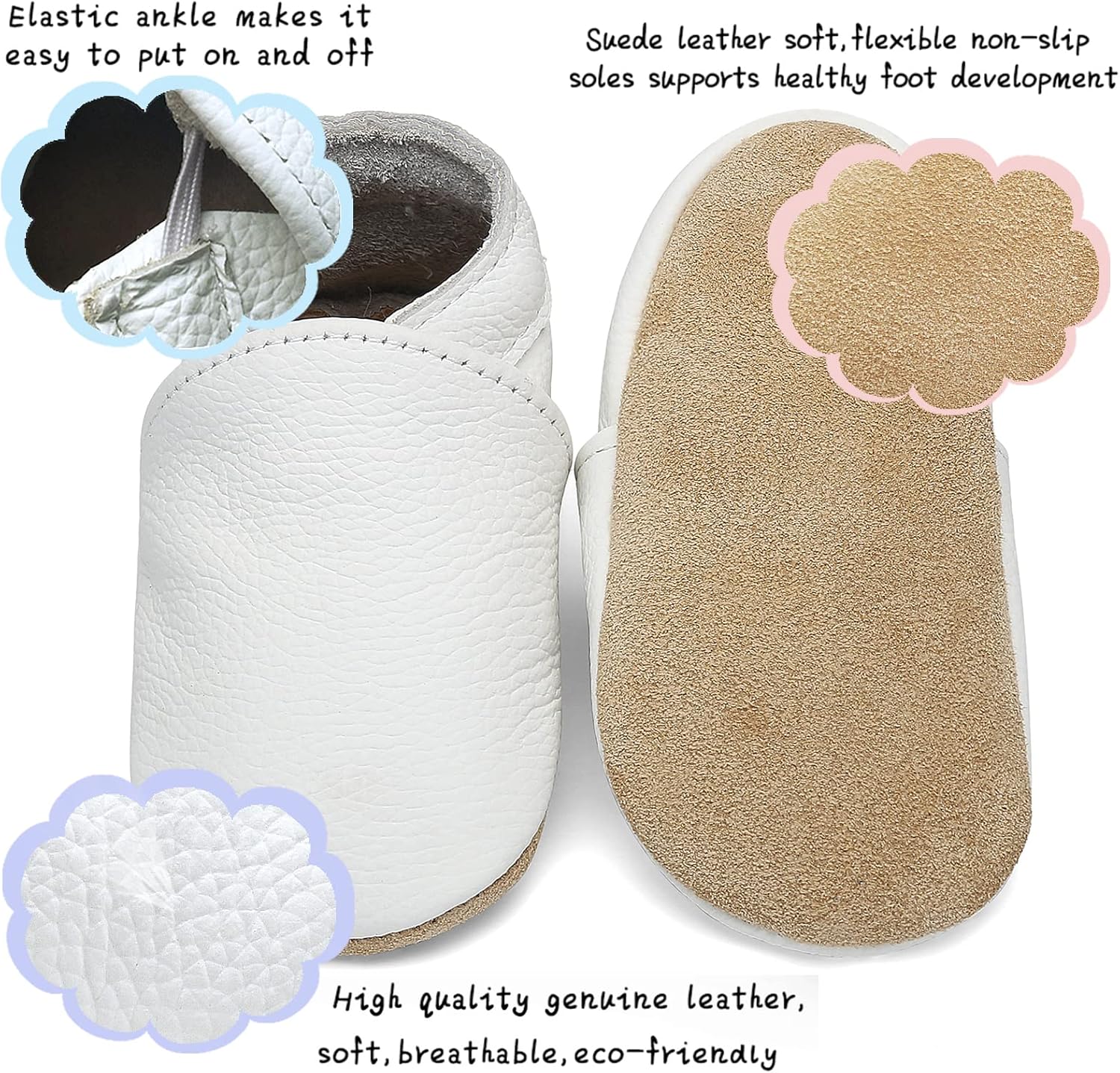 OWLOWLA Soft Sole Baby Moccasins for Boy Girl