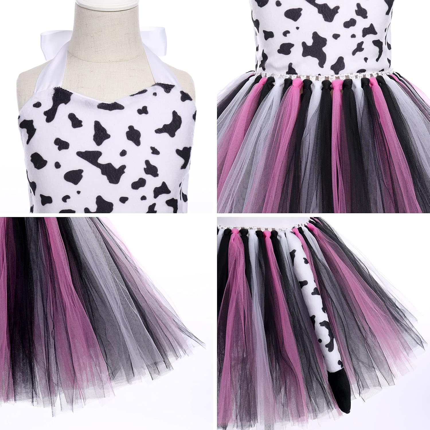 IWEMEK Girls Cow Cosplay Dress Set 6-12 Months