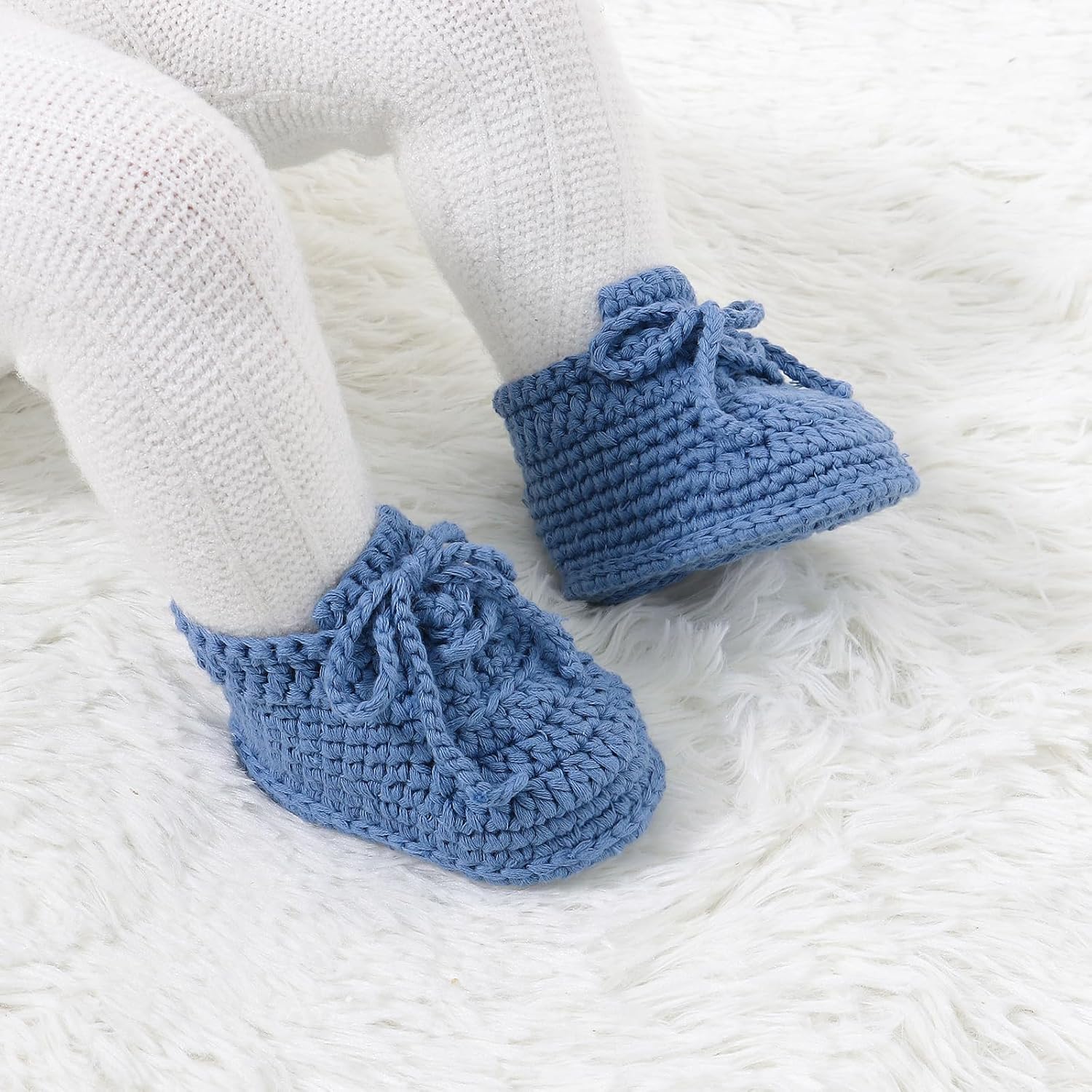 Hadetoto Baby Booties Cotton Knit Soft Socks Shoes for Newborn