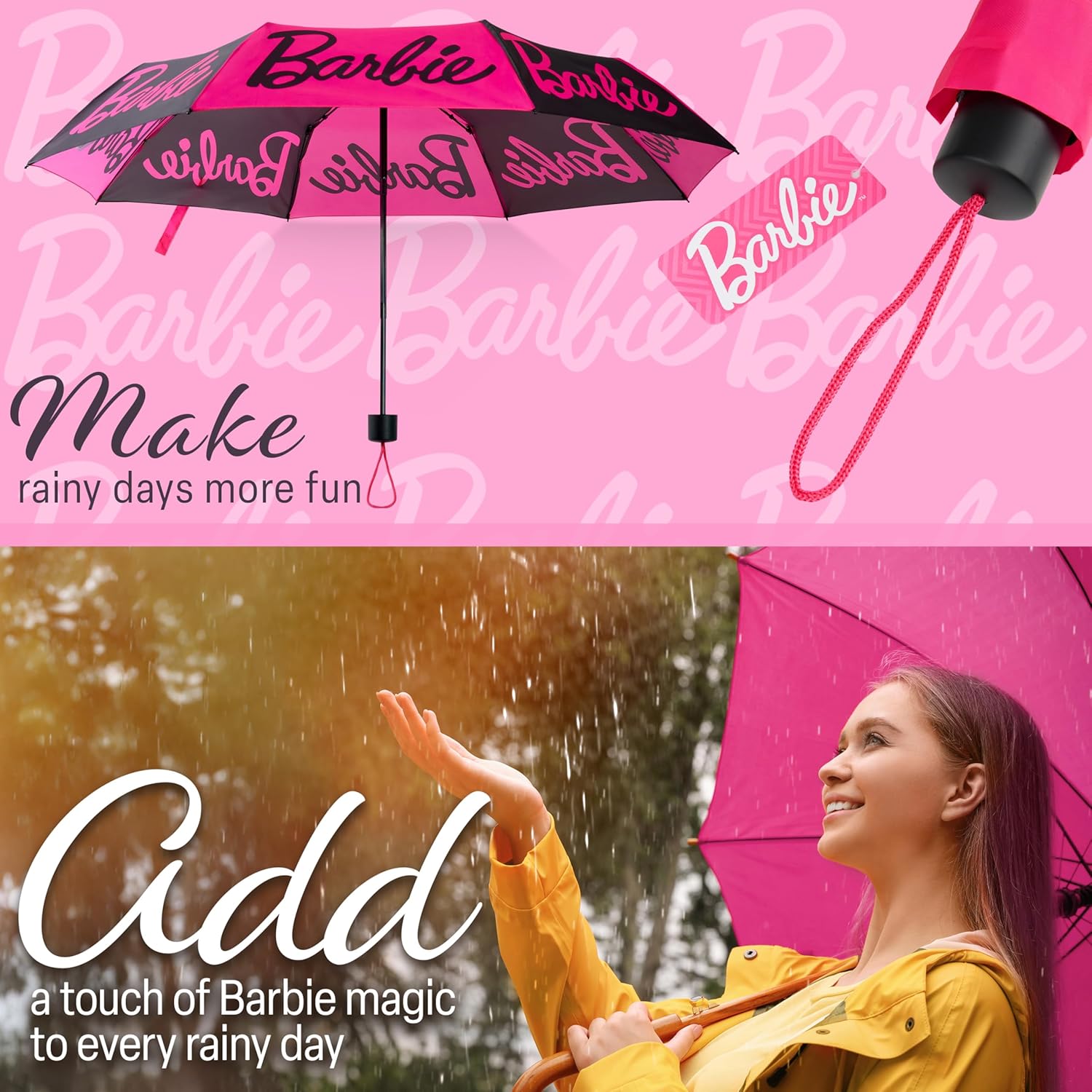Barbie Telescopic Umbrella - Compact Stylish