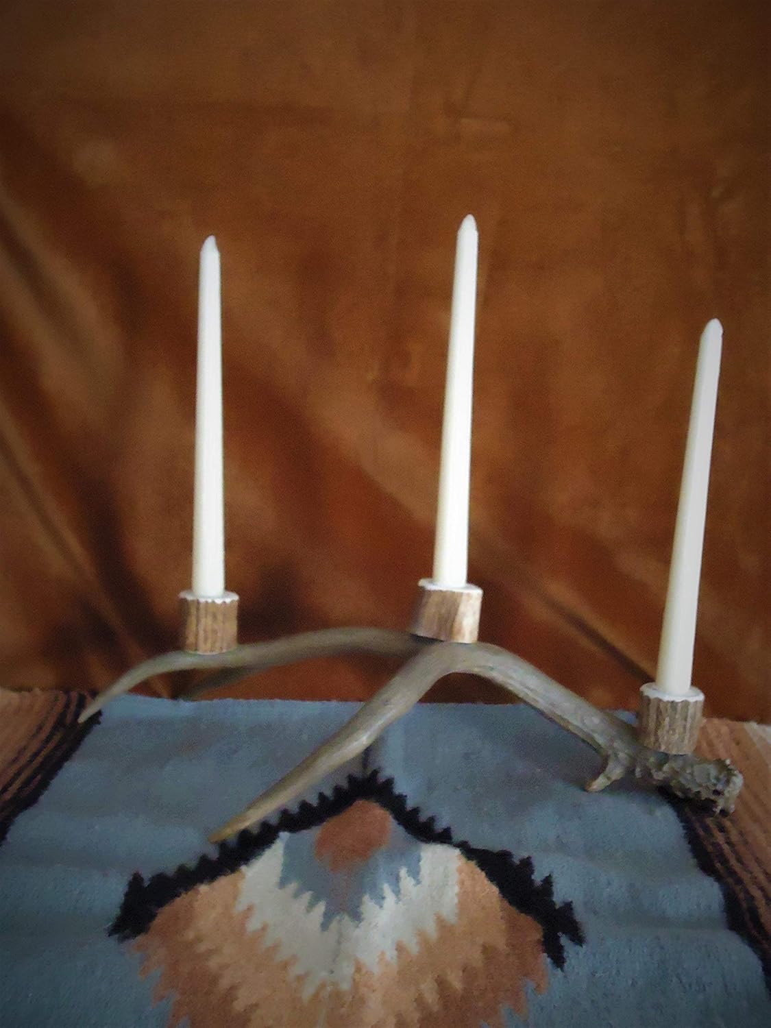 Handmade Real Shed Deer Antler 3 Candle Holders