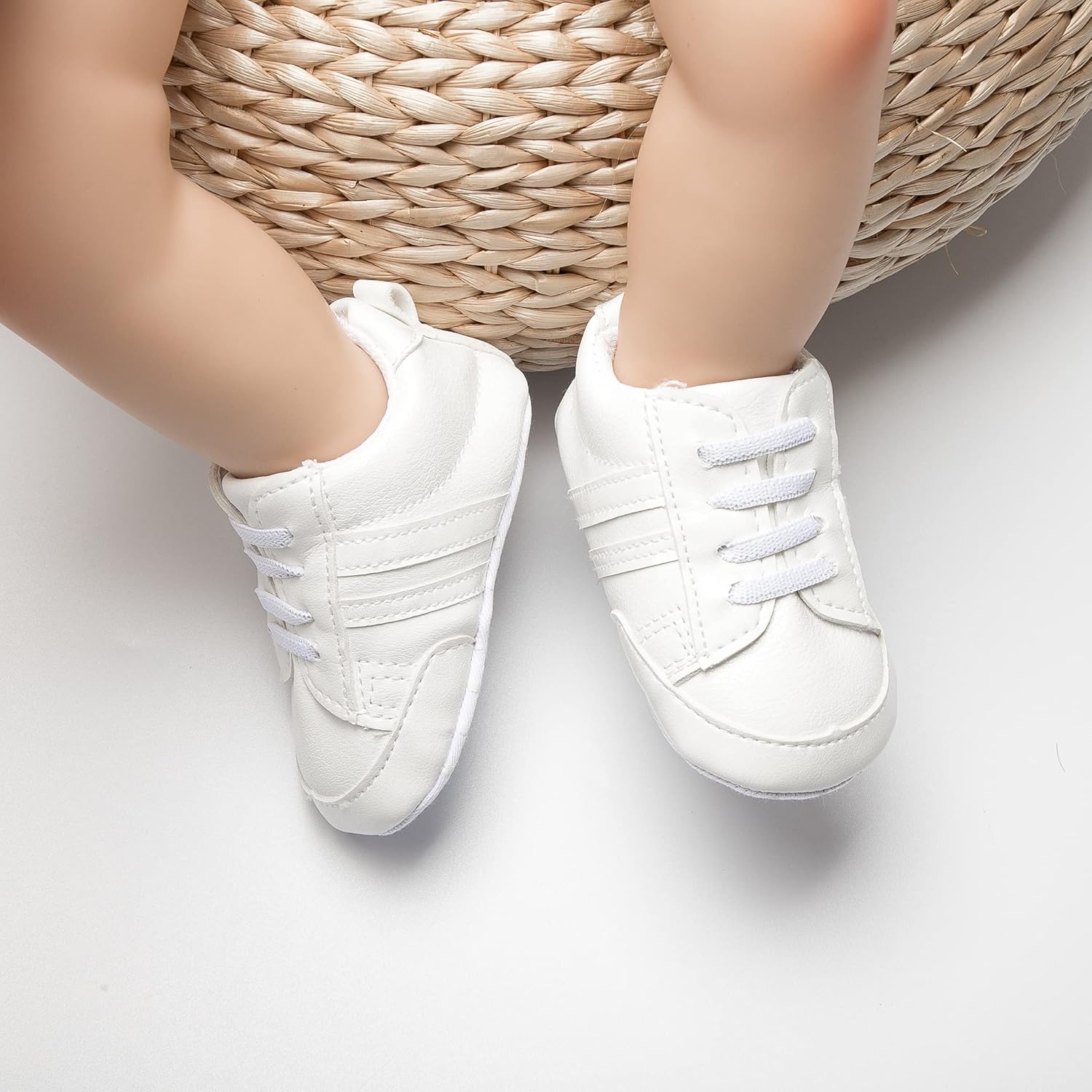 KIDSUN Soft Leather Baby Sneakers for Newborn Toddler