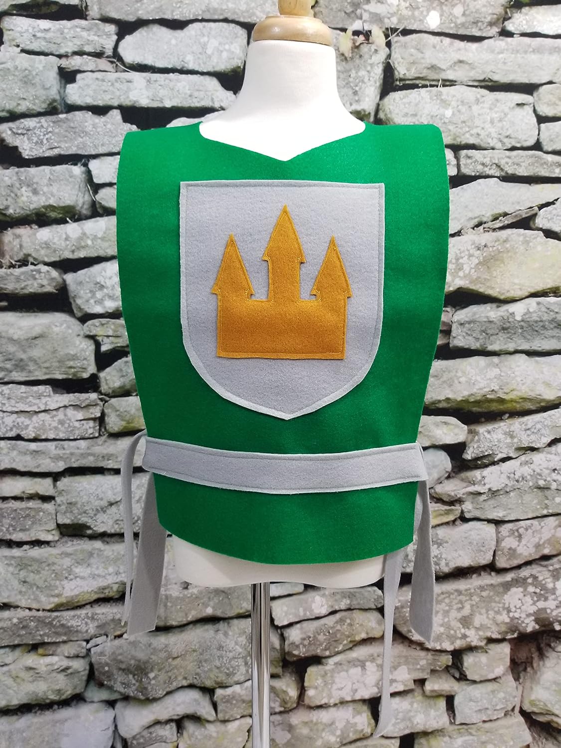 Medieval Knight Green Costume Tunic for Boys