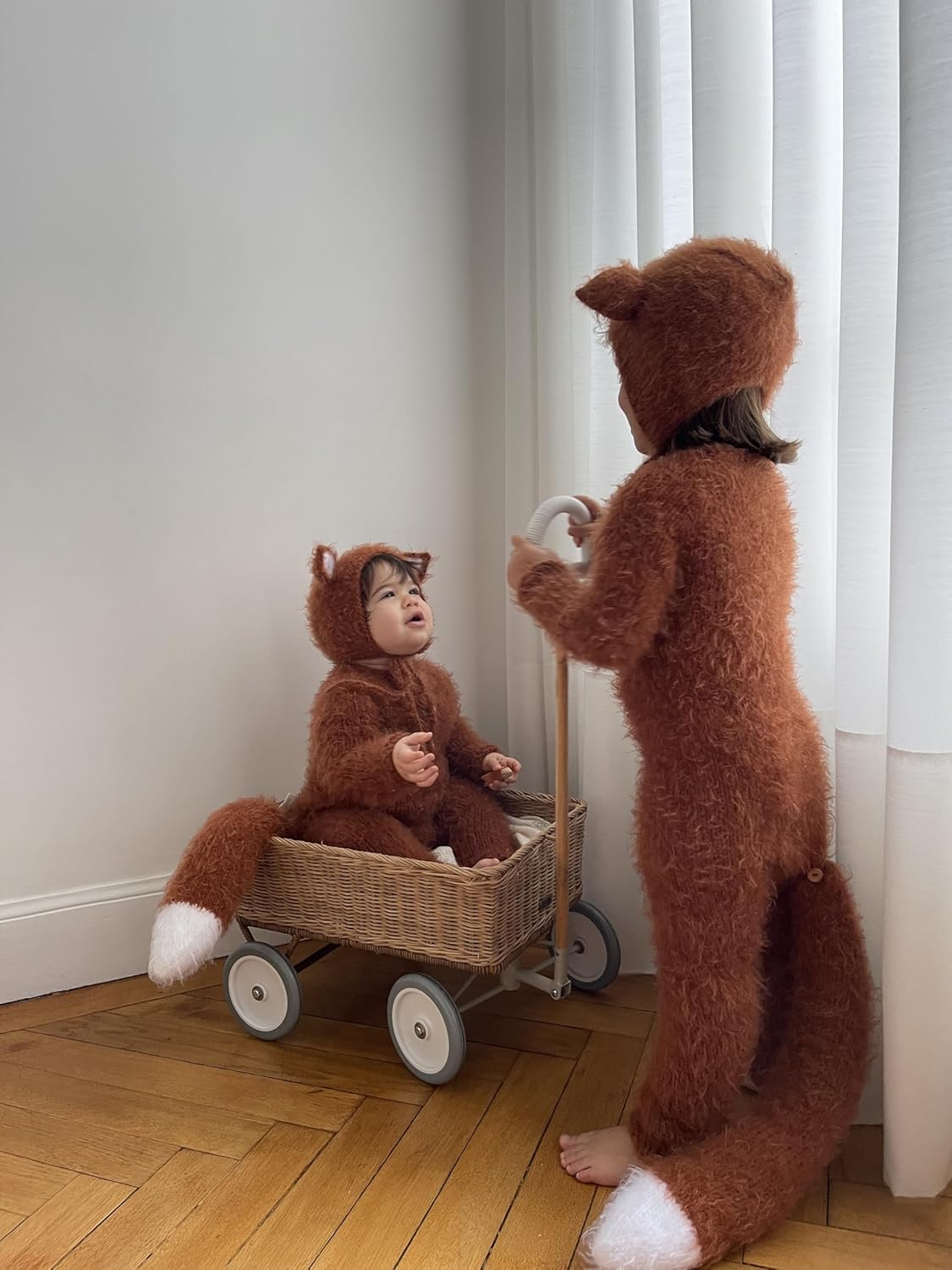 Handmade Baby Fox Costume Set with Sleeper and Tail