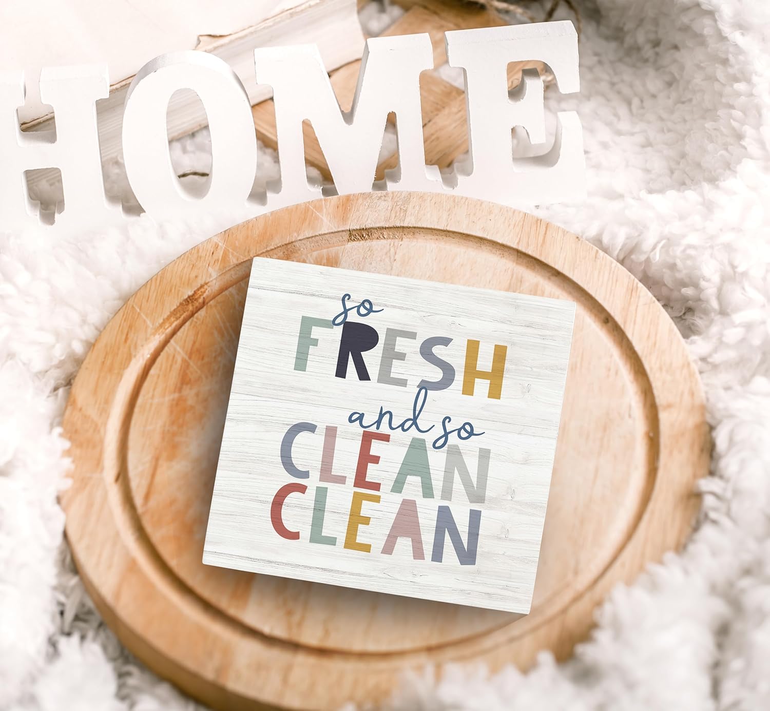 SRADMO Kids Bathroom Quote Wood Box Sign Decor