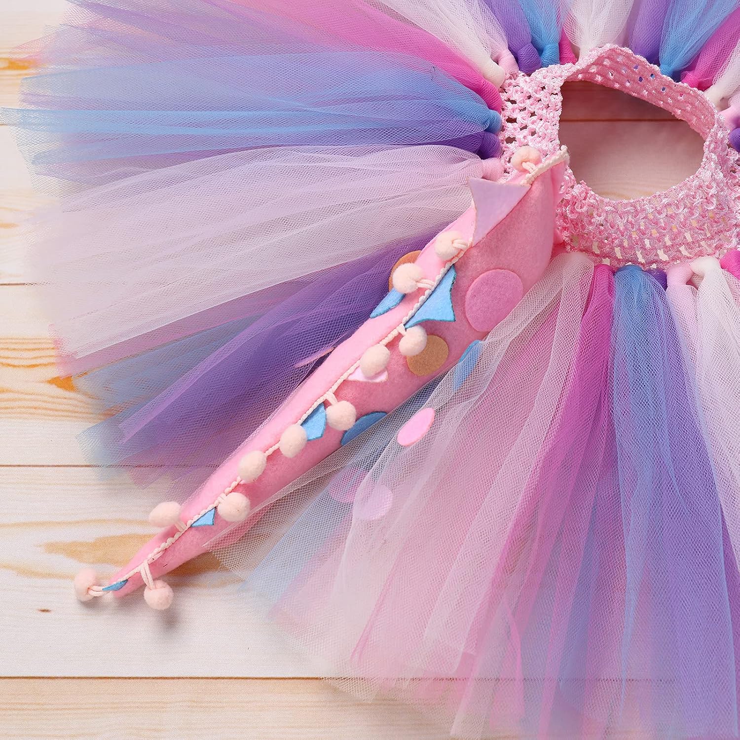 IMEKIS 1st Birthday Romper Tutu Dog Ears Hair Clips Set