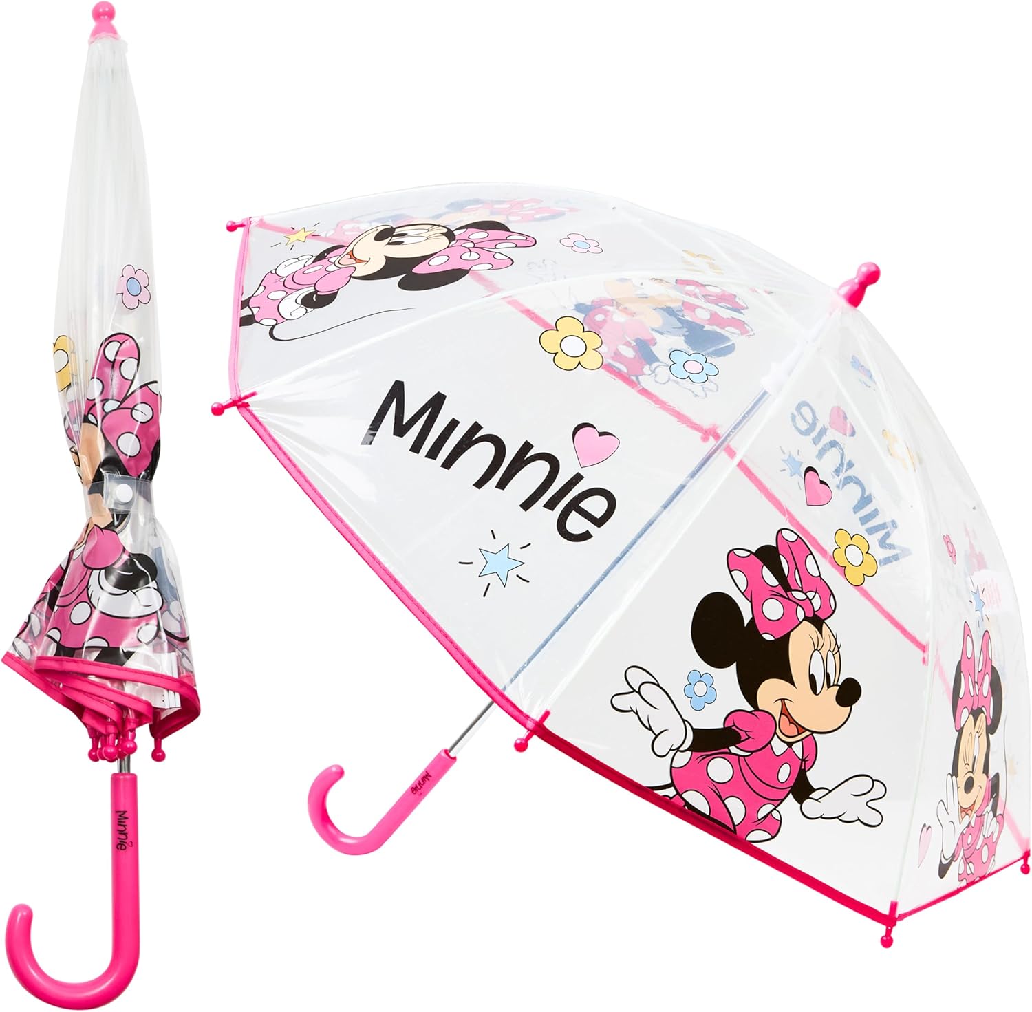 Disney Clear Dome Umbrella for Girls - Folding Lightweight School Days Out