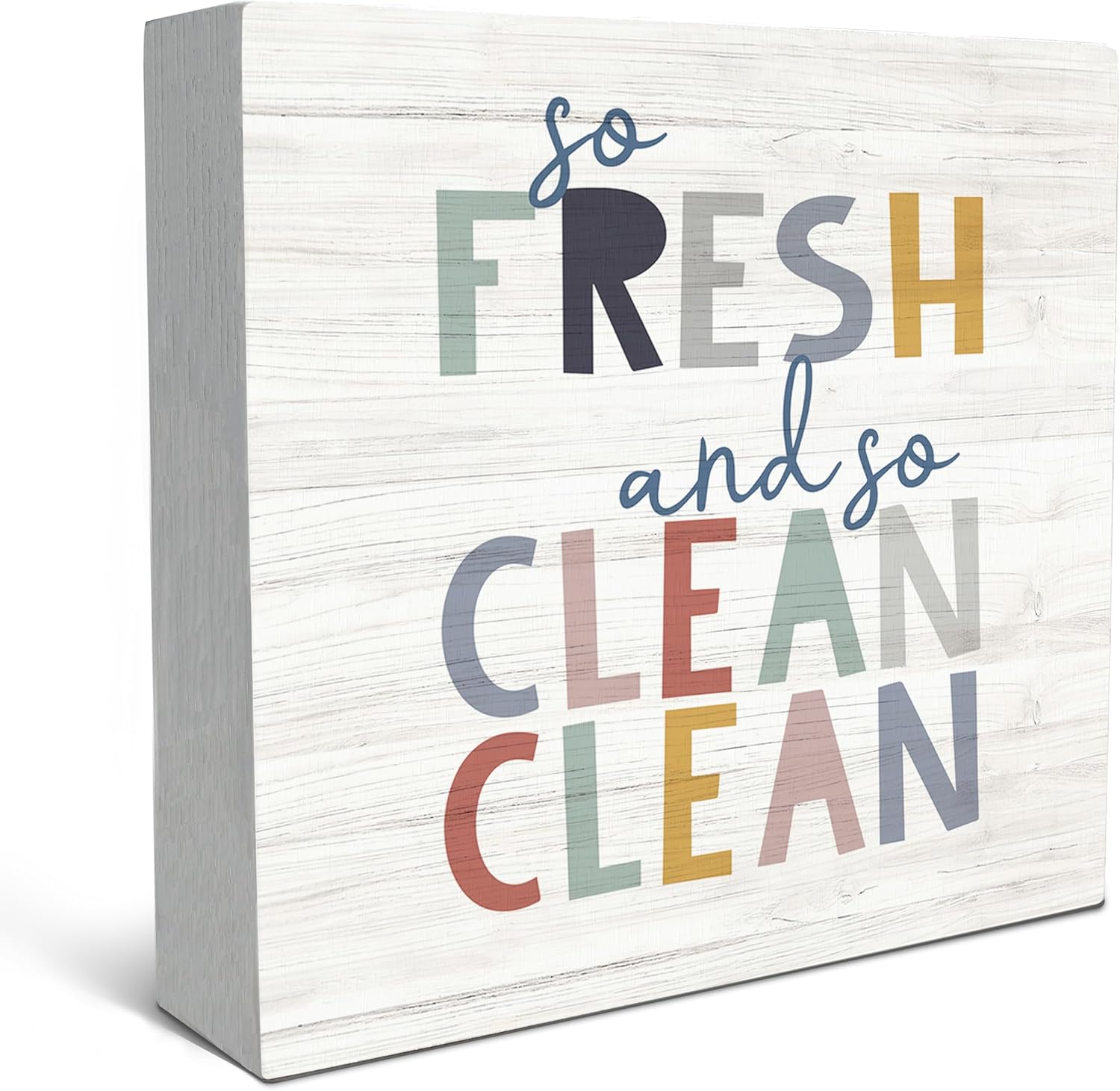 SRADMO Kids Bathroom Quote Wood Box Sign Decor