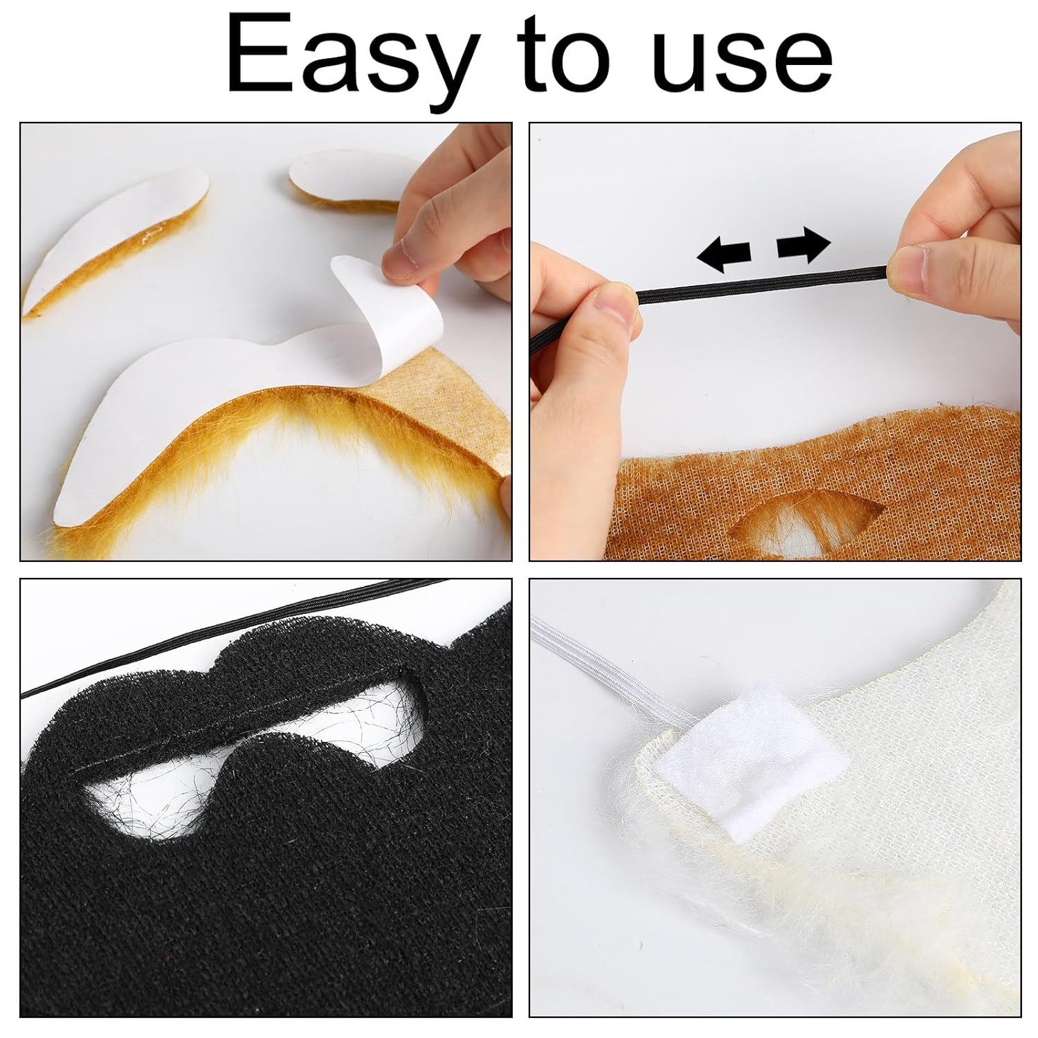 BOARDFEB Yellow Fake Beard Mustache Eyebrows Halloween Costume Accessory