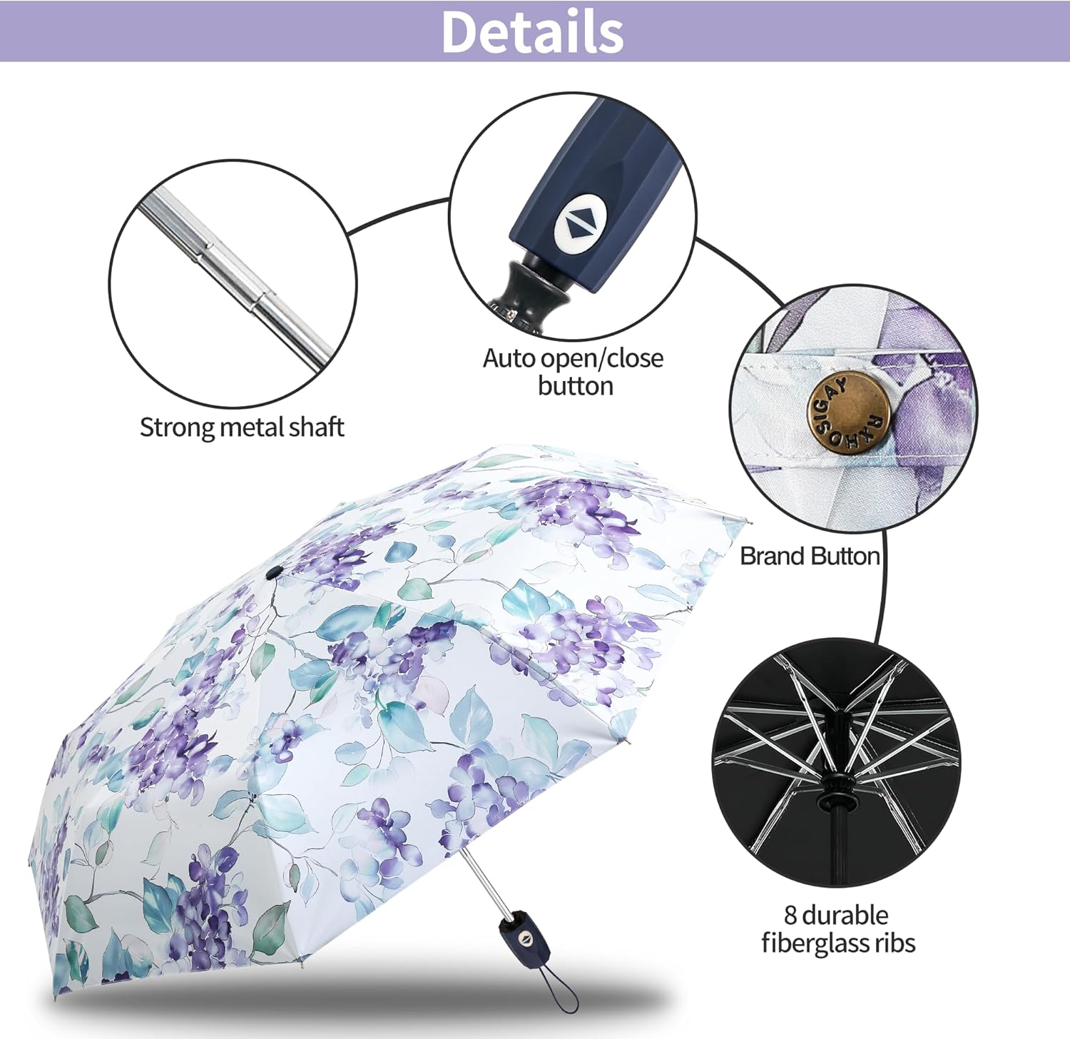 RXHOSIGAY Color Coated UV Protection Folding Umbrella 1