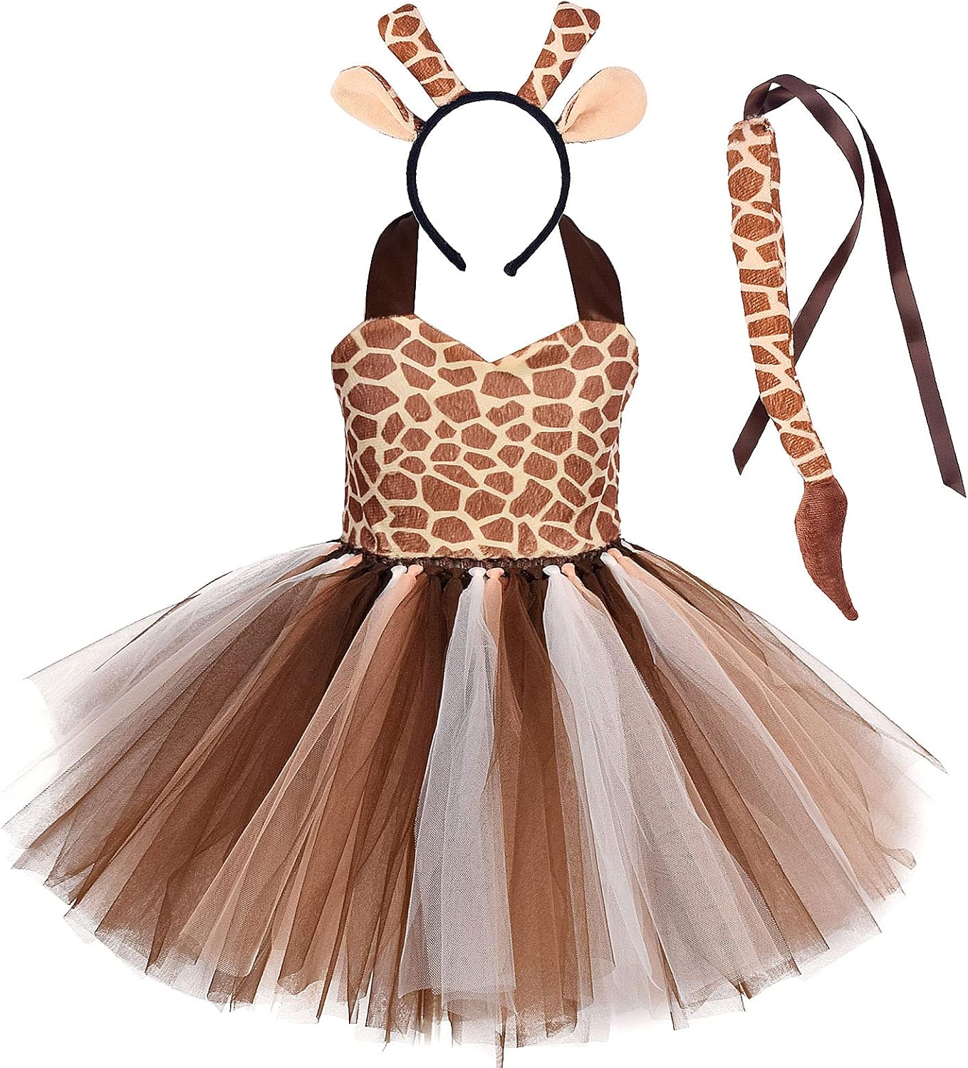 IWEMEK Girls Jungle Cosplay Tutu Dress 3pcs Set