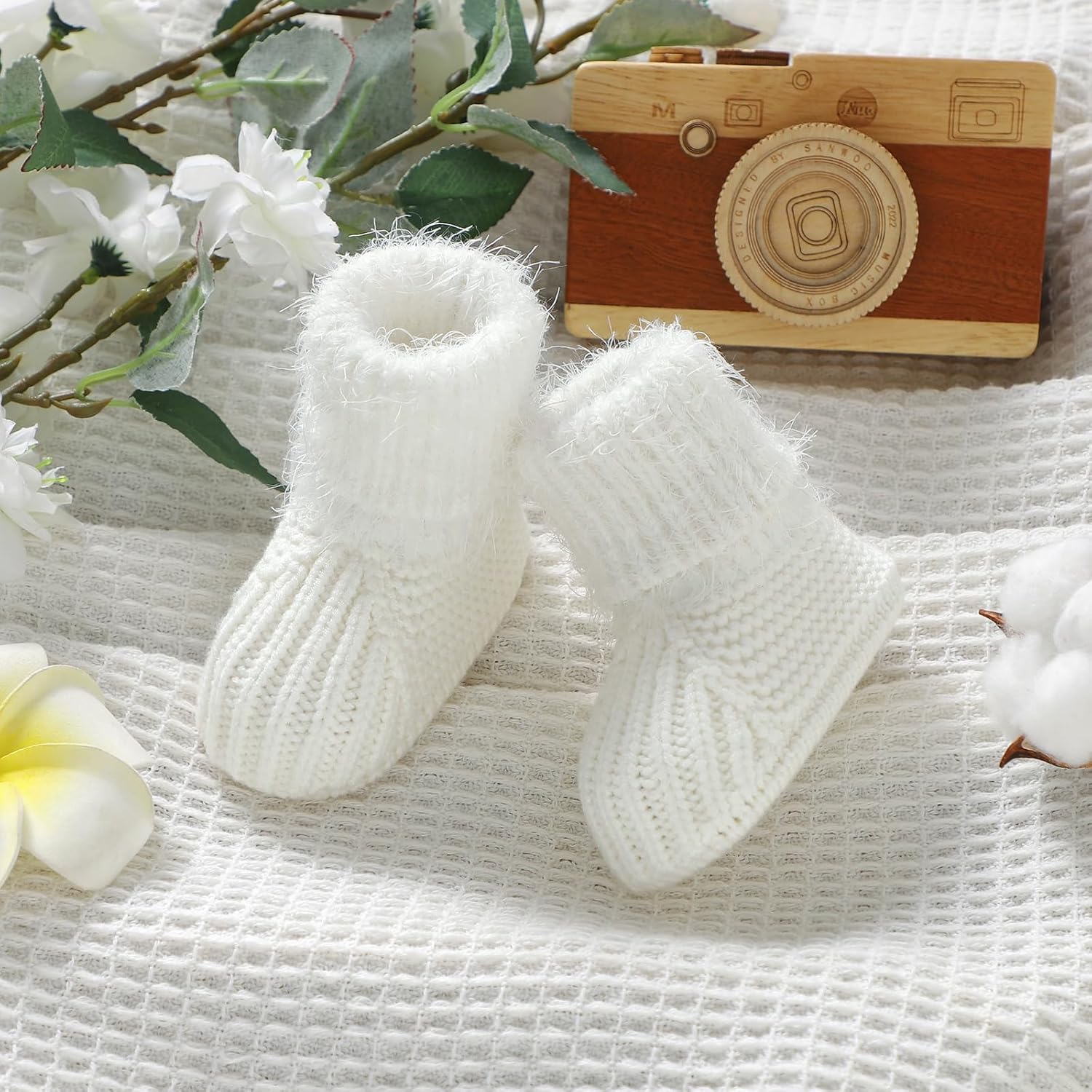 DovFanny Cozy Warm Knit Baby Booties for Newborn Boy Girl