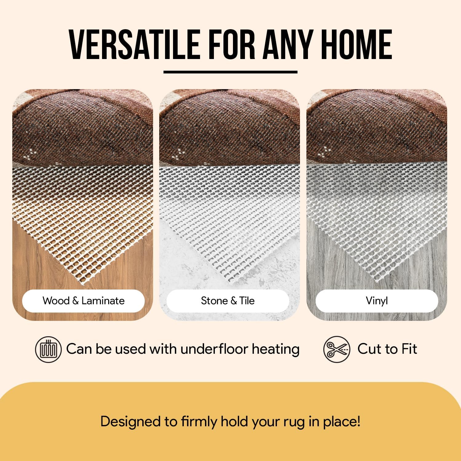 Non Slip Rug Gripper 3x5 Feet for Hardwood Floors