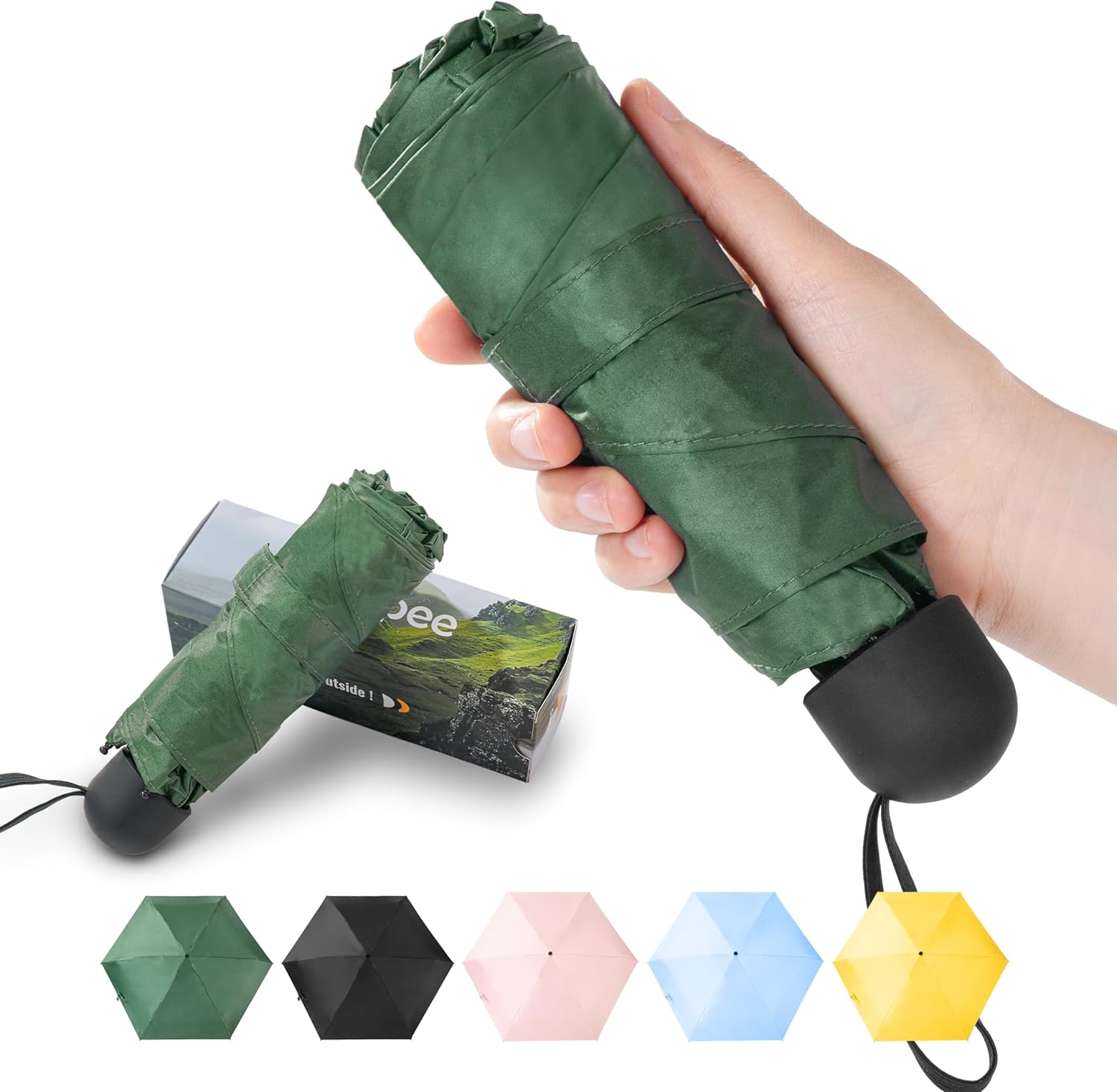 Chakipee Mini UV Umbrella - Compact Lightweight for Travel and Sun Protection 1