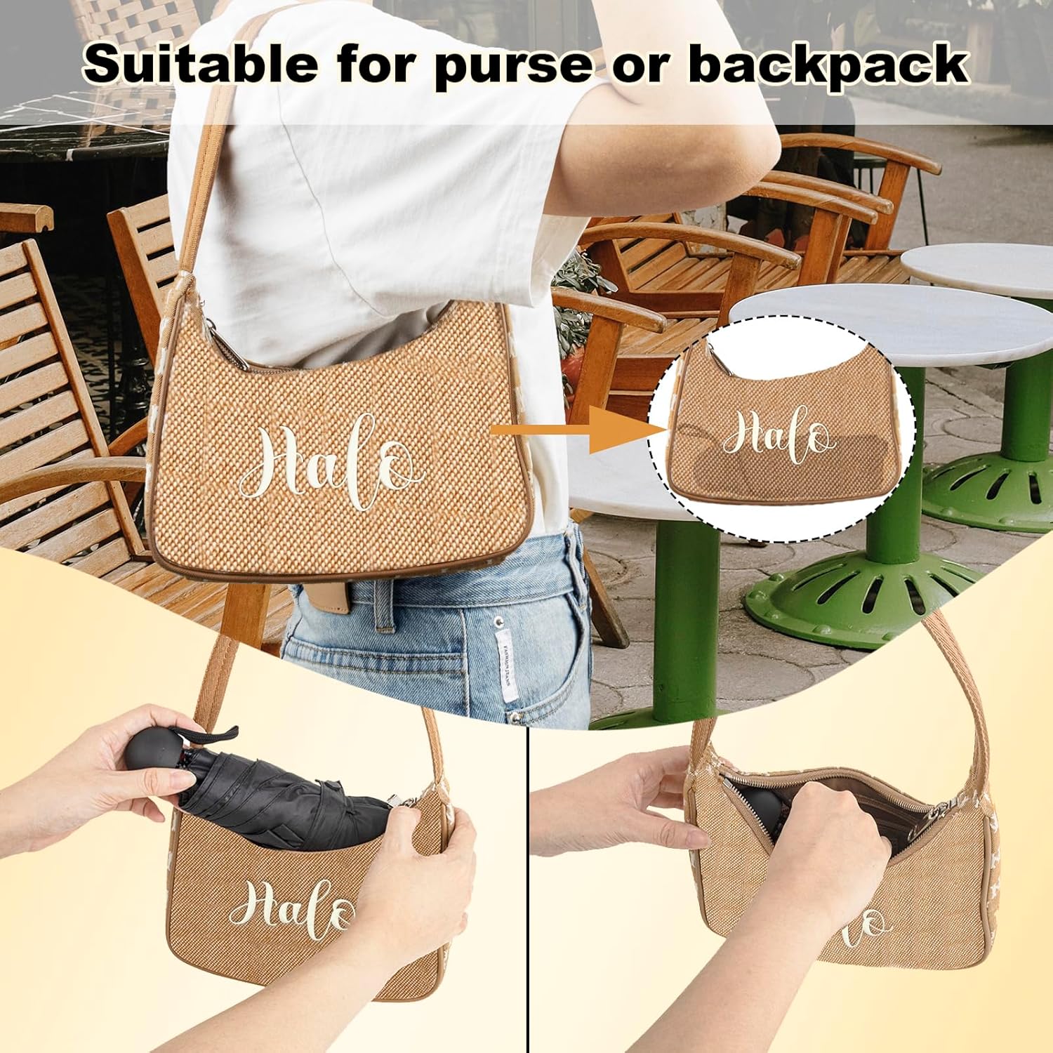 TopTie Compact Mini Umbrella for Purse Travel Folding Sun Rain Umbrella