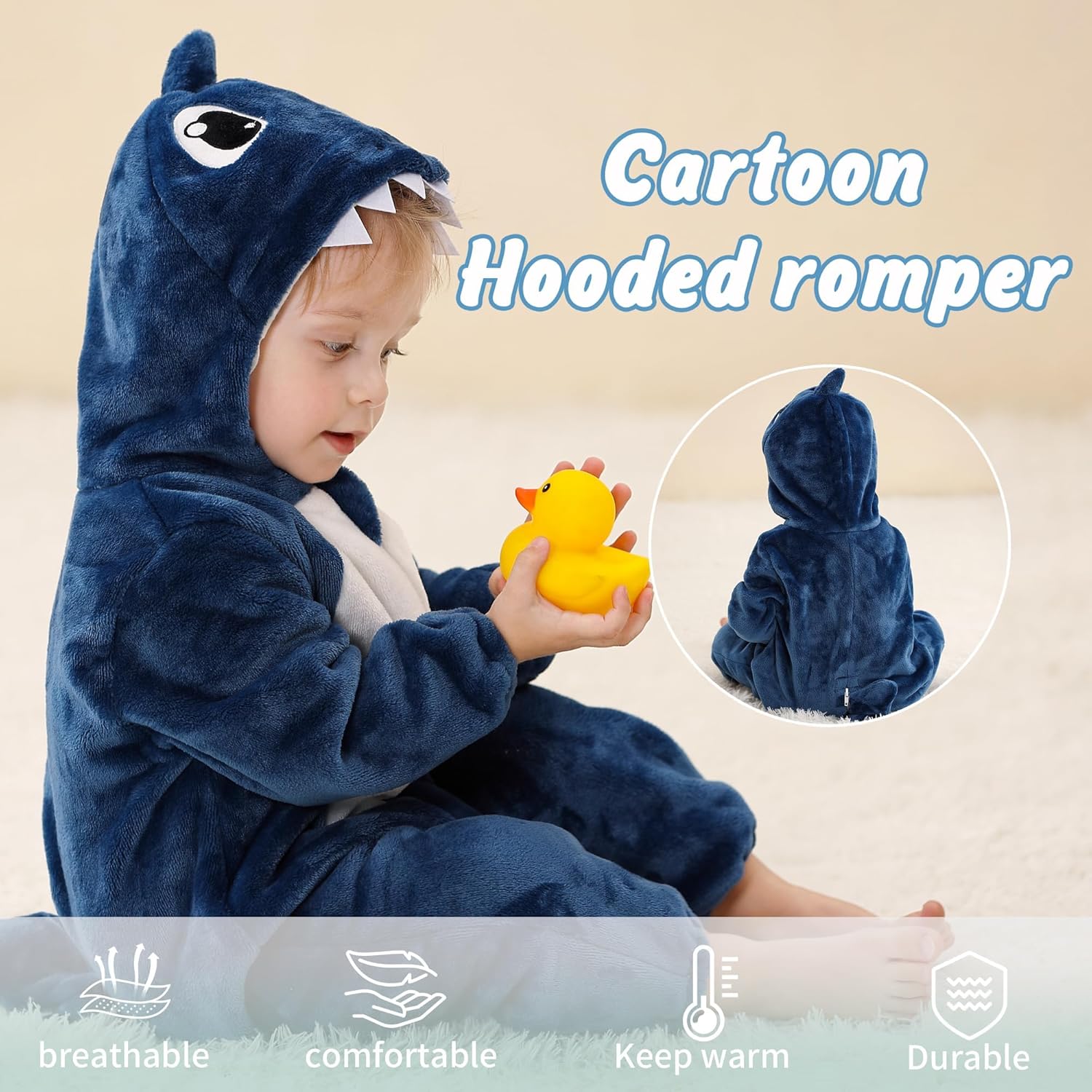 MICHLEY Baby Hooded Romper Animal Costume for Halloween 2-36 Months