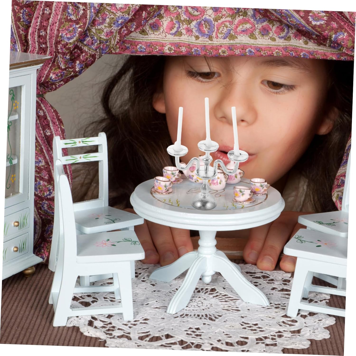 Mini European Candlestick Holder for Doll House