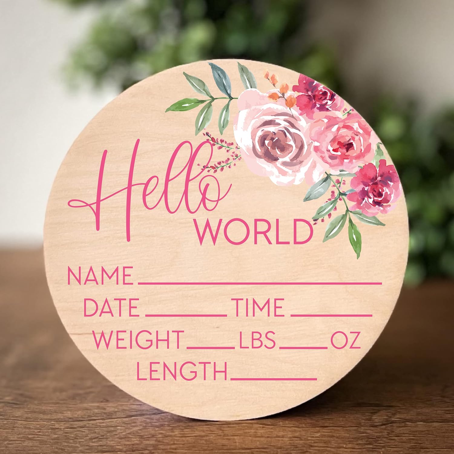 Yippee Baby World Sign - Newborn Birth Stats Decor