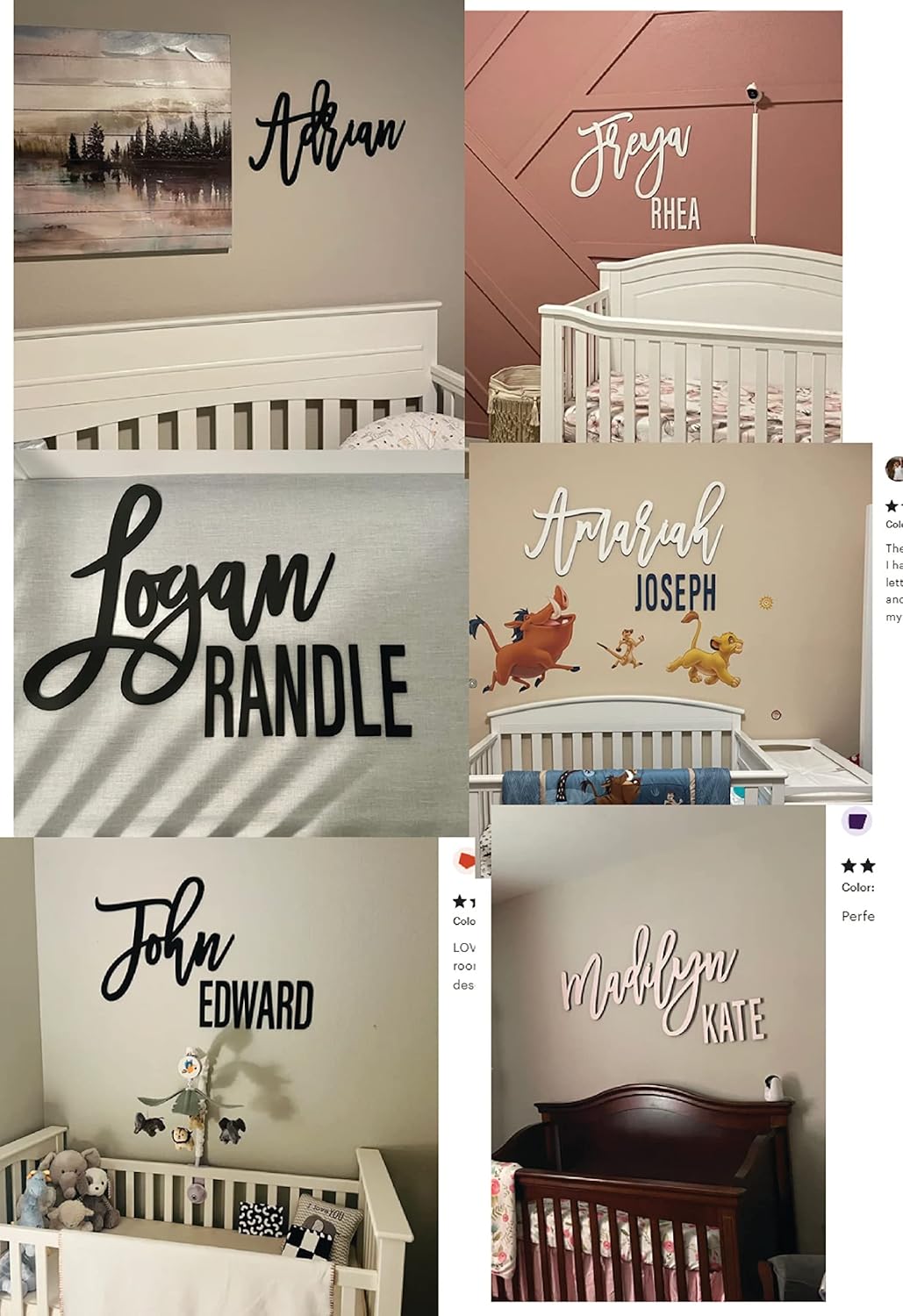 Custom Nursery Name Sign with First Middle Name