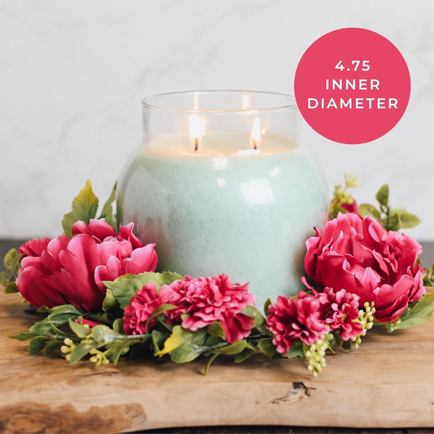 A Cheerful Giver Candle Ring Pink Peony Bloom 1