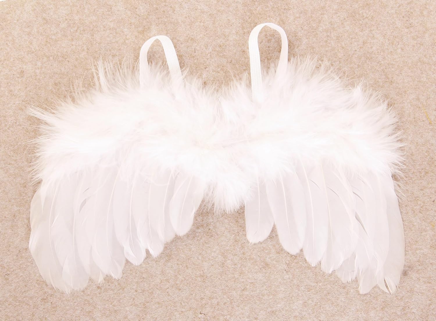 Nishine 2 Pack White Newborn Fuzzy Feather Angel Wings and Headband Set