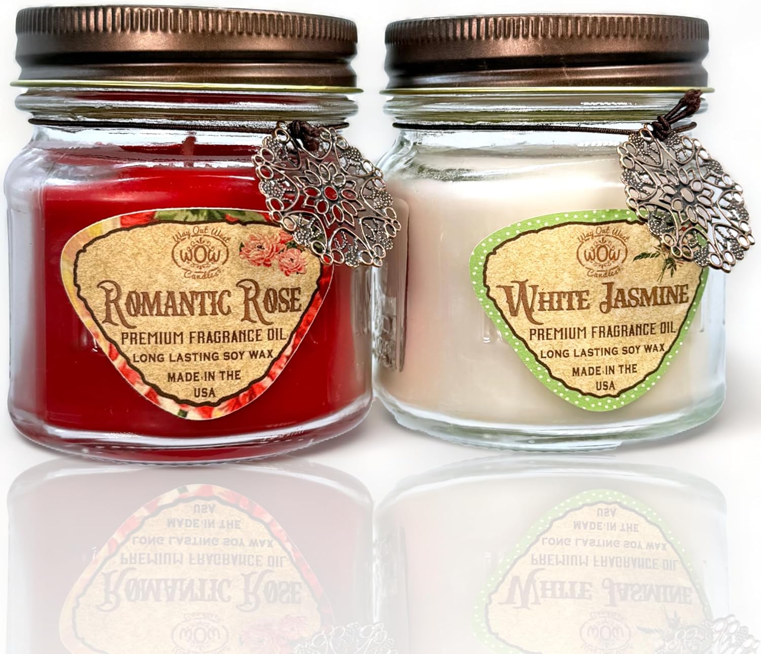 Way Out West Candles Romantic Rose White Jasmine Set