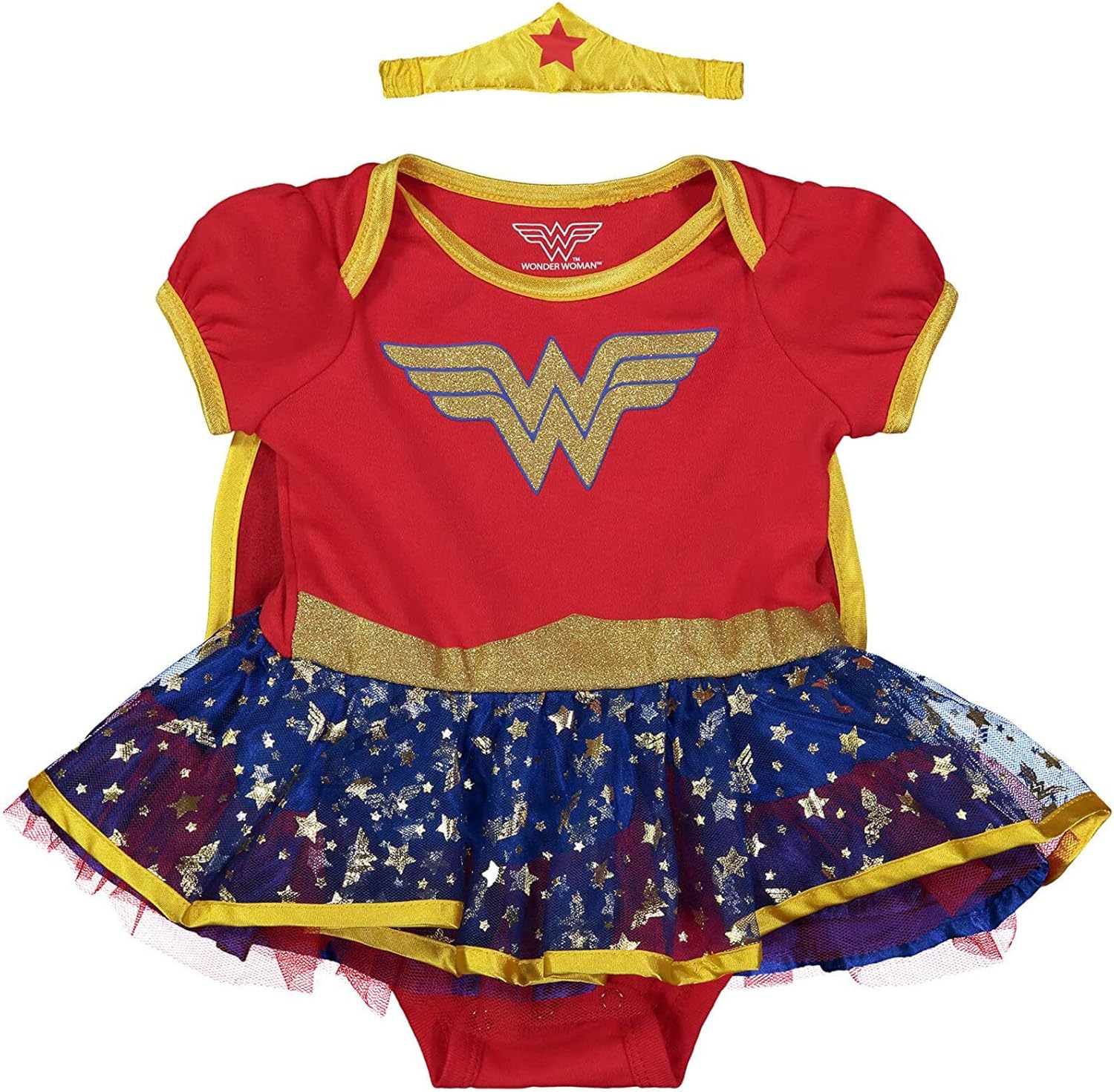 DC Comics Wonder Woman Baby Costume Bodysuit Cape Headband