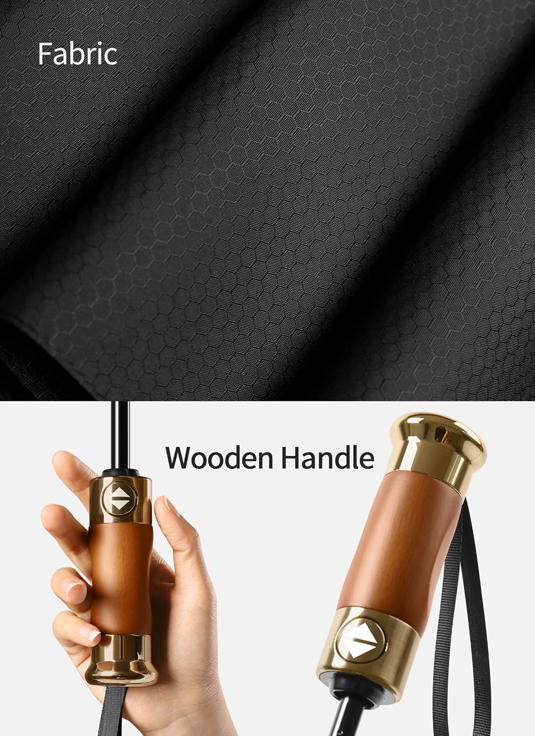 Rain Cats Large 46 Inch Windproof Folding Umbrella