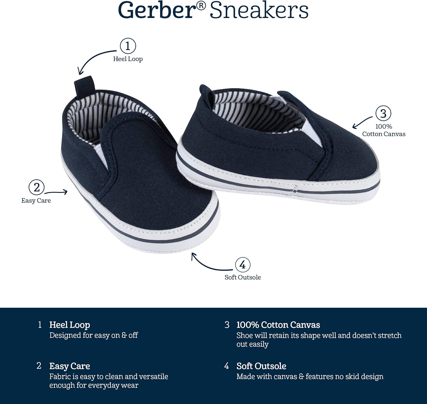 Gerber Newborn Slip-On Crib Shoe for Baby