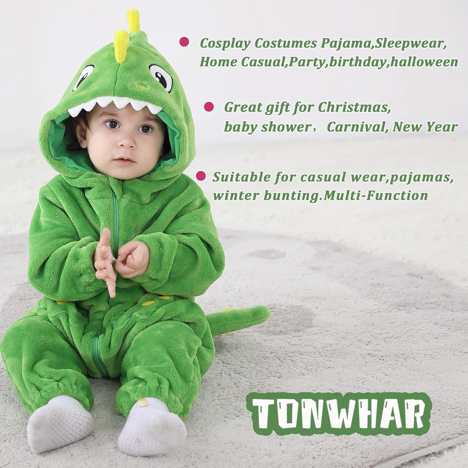 TONWHAR Baby Halloween Dinosaur Costume Set