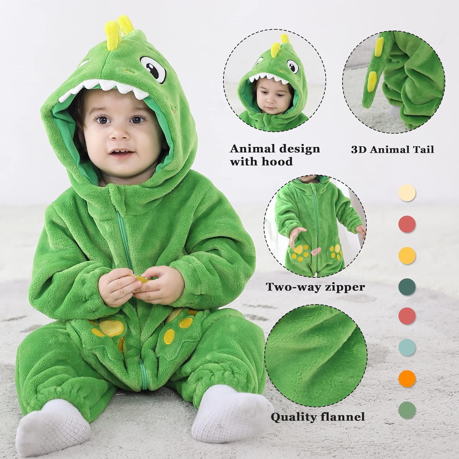 TONWHAR Baby Halloween Dinosaur Costume Set
