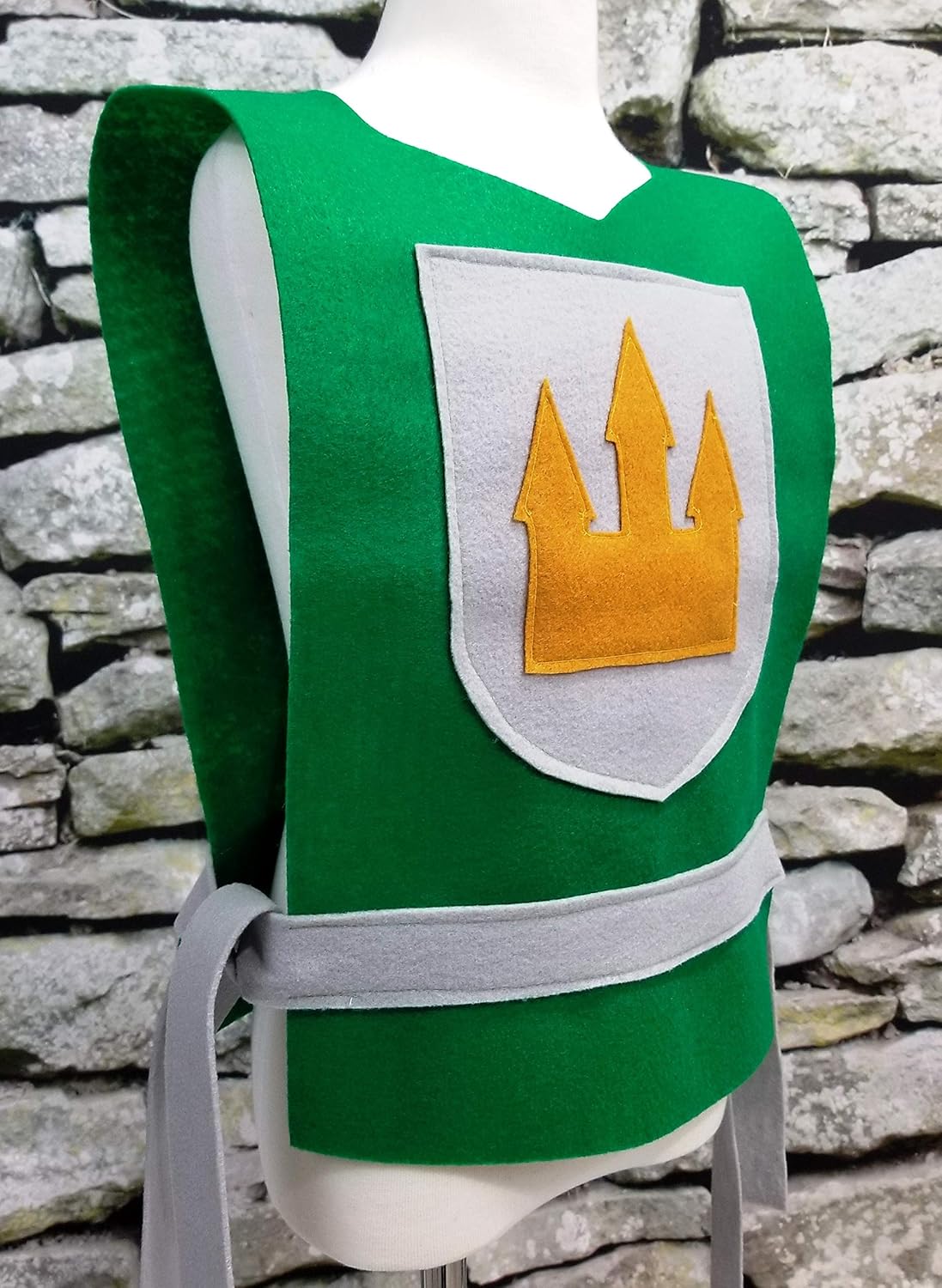 Medieval Knight Green Costume Tunic for Boys