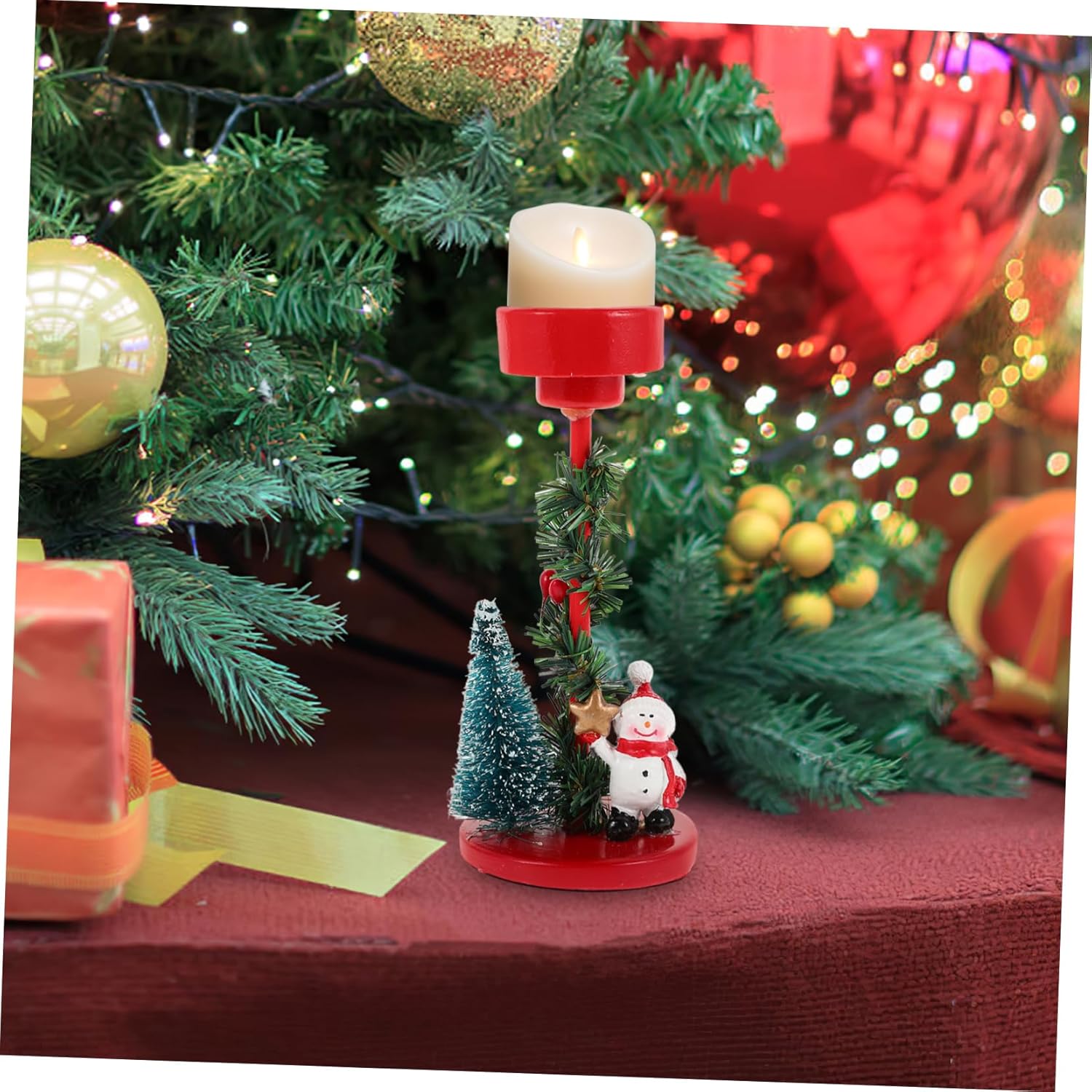 Snowman Candle Holder Christmas Decor for Tree and House