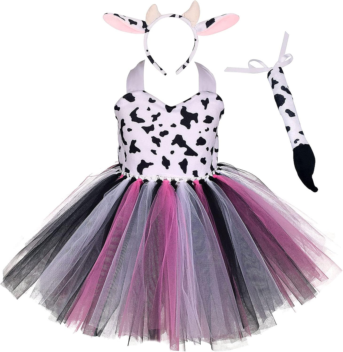 IWEMEK Girls Cow Cosplay Dress Set 6-12 Months