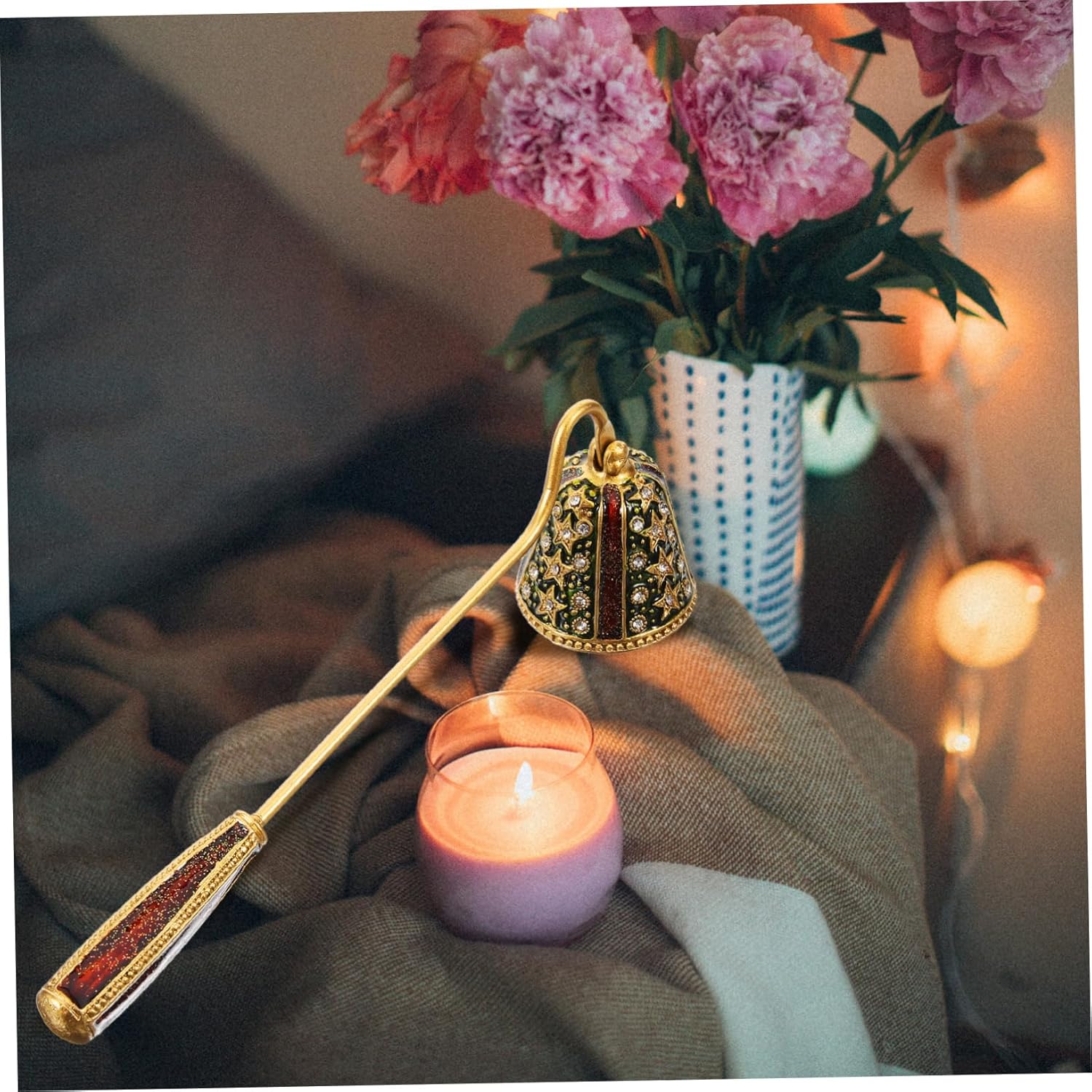 Retro Candle Snuffer with Rhinestone Star Design