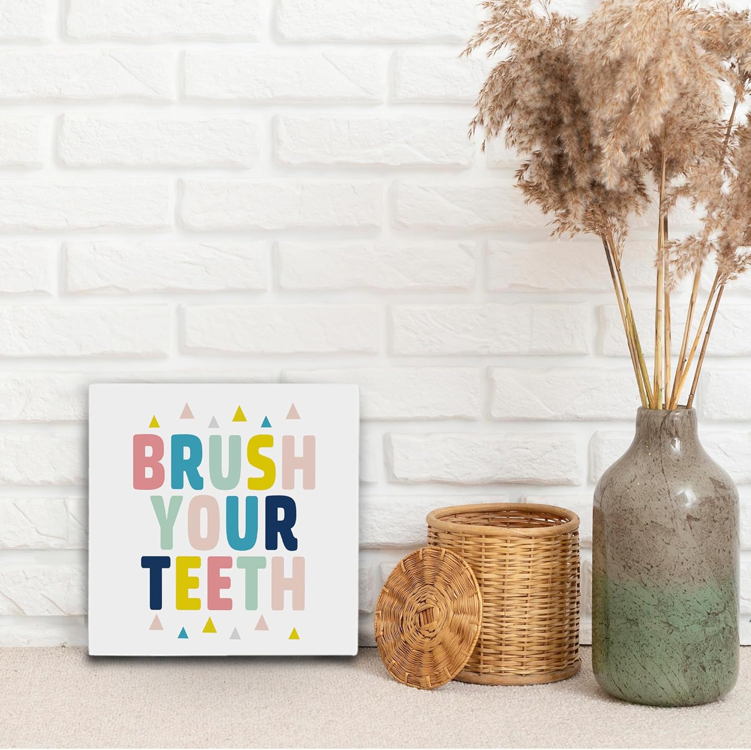 Kids Bathroom Decor Wooden Box Sign 5x5 1