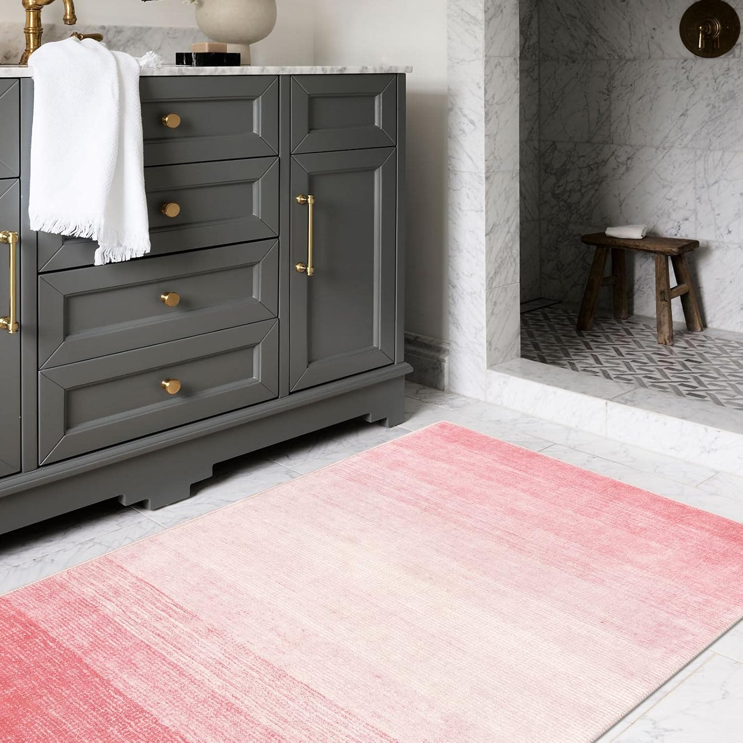 Wonnitar Washable 3x5 Area Rug Pink