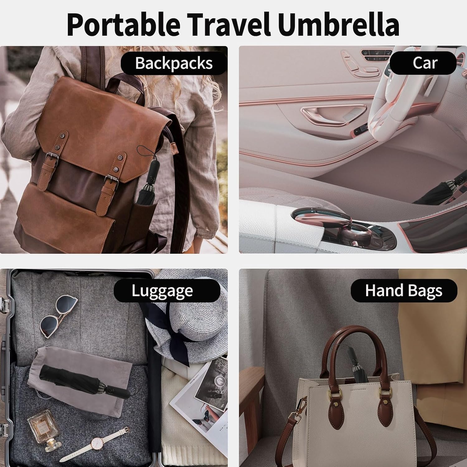 Compact Travel Umbrella with UV Protection