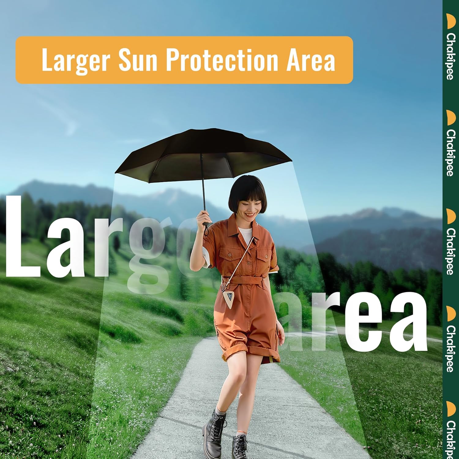 Chakipee Mini UV Umbrella Compact Lightweight Portable for Travel and Rain