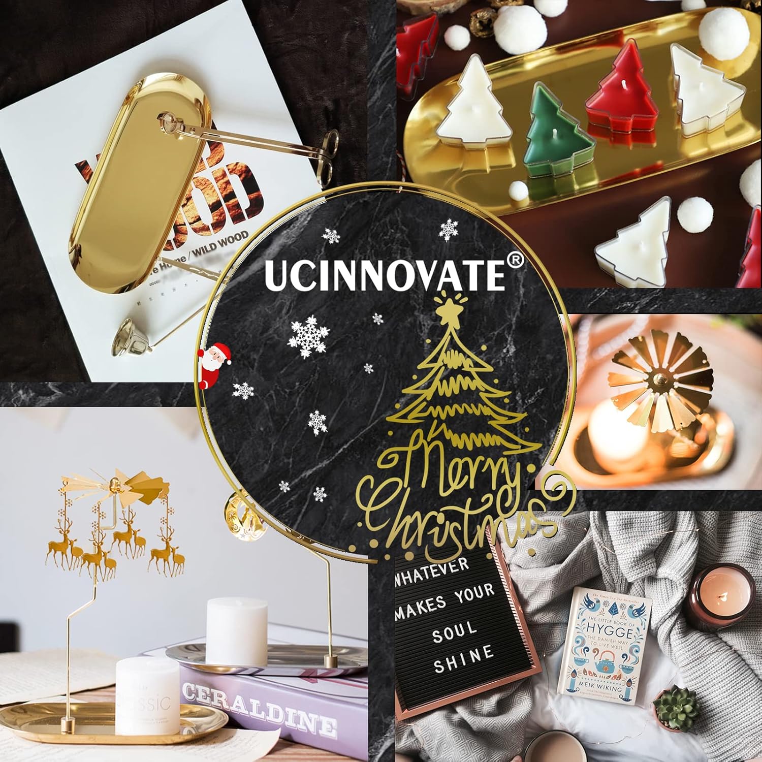 UCINNOVATE 5 in 1 Candle Accessories Set with Deer Design