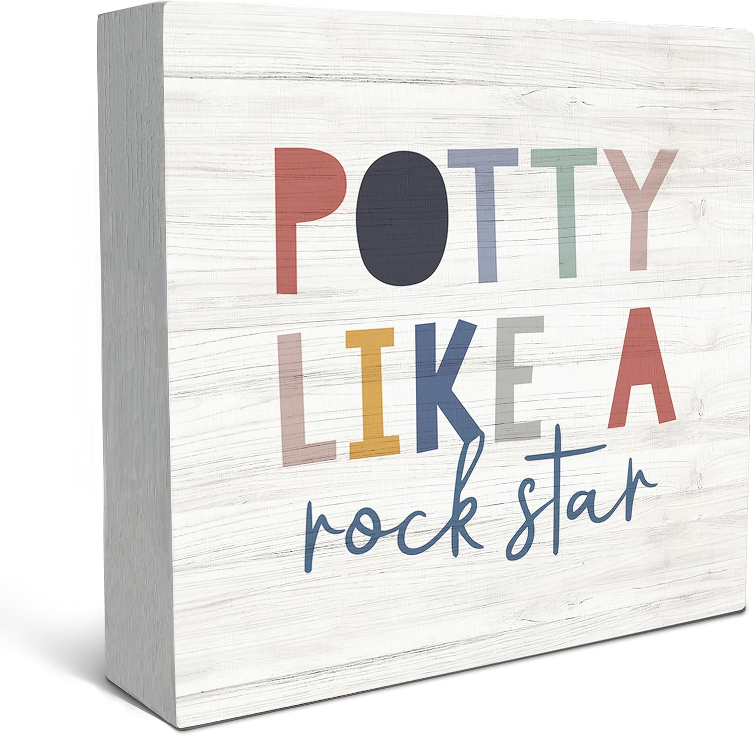 SRADMO Funny Kids Potty Sign Rock Star Wood Box Decor