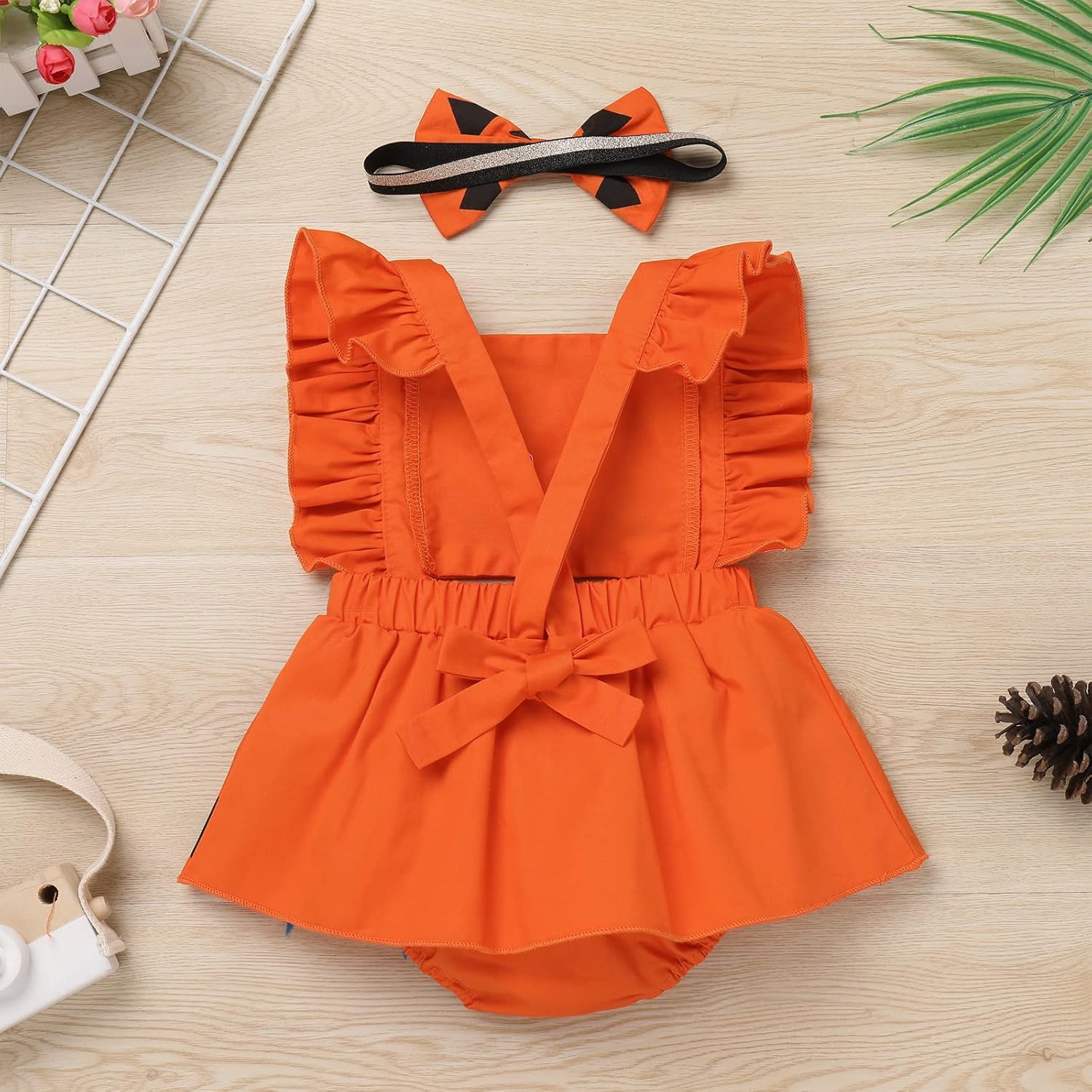 AWIBMK Baby Girl 1st Birthday Cow Romper Set 2PCS