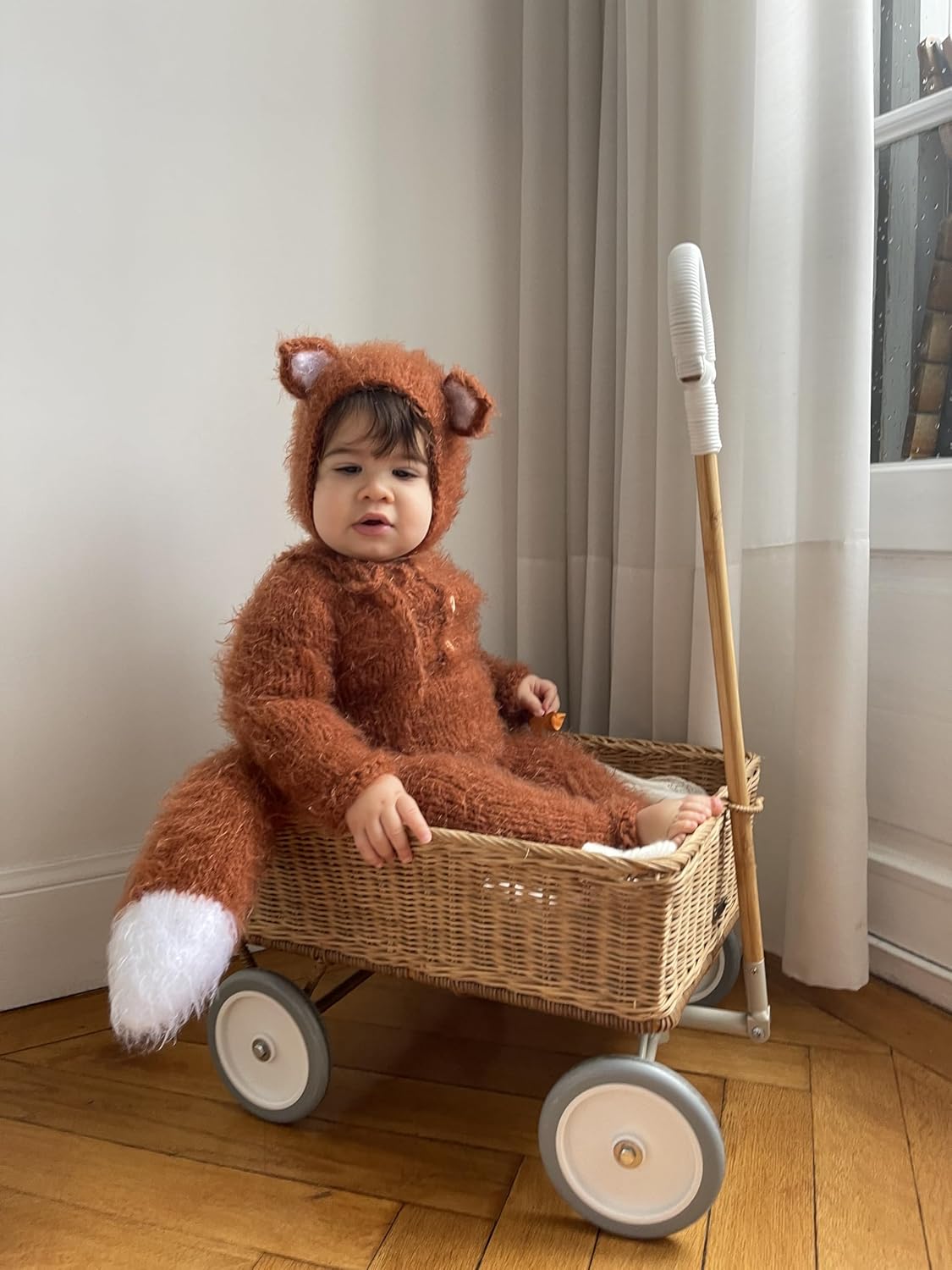 Handmade Baby Fox Costume Set with Sleeper and Tail