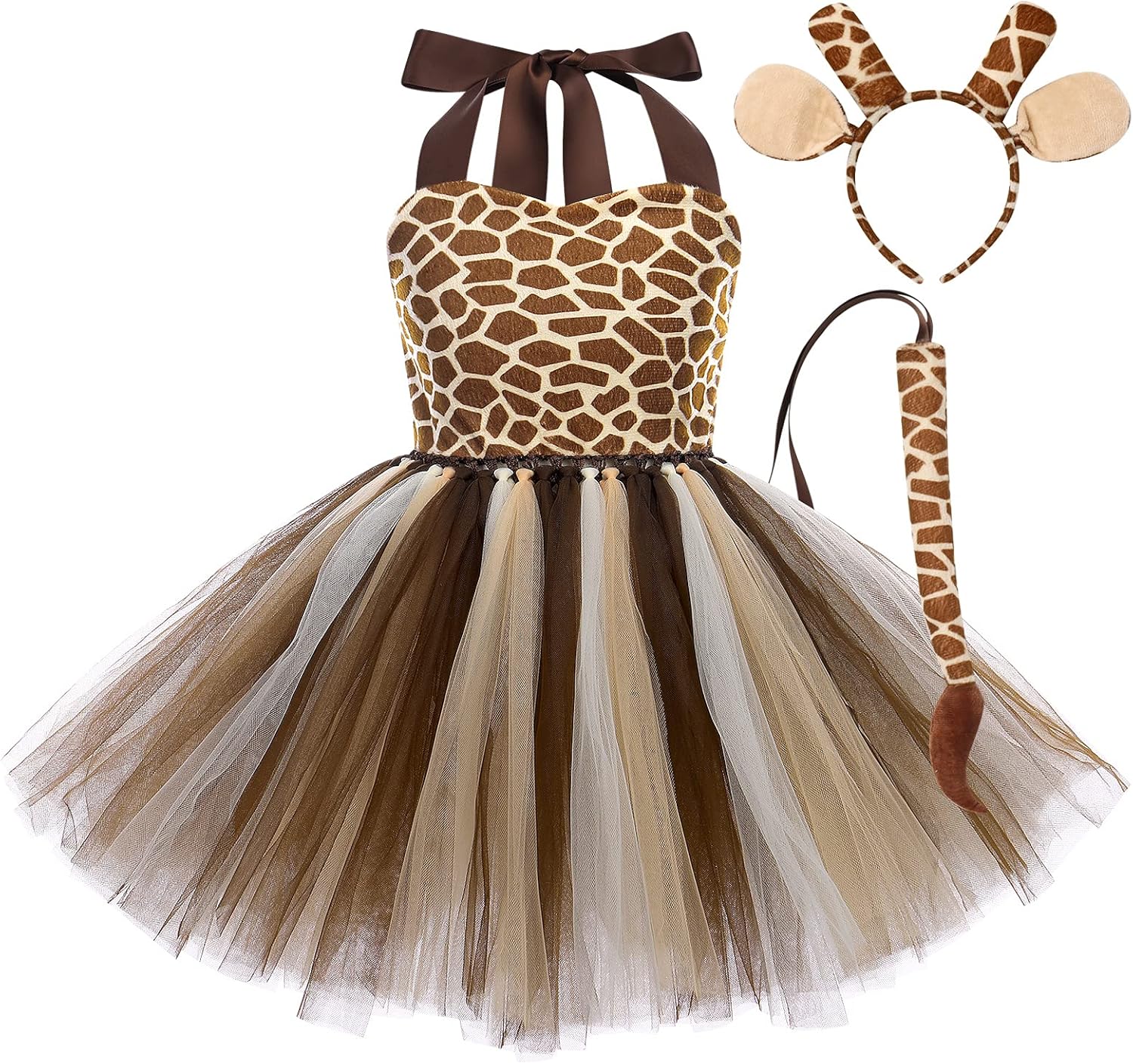 IWEMEK Girls Jungle Cosplay Tutu Dress 3pcs Set