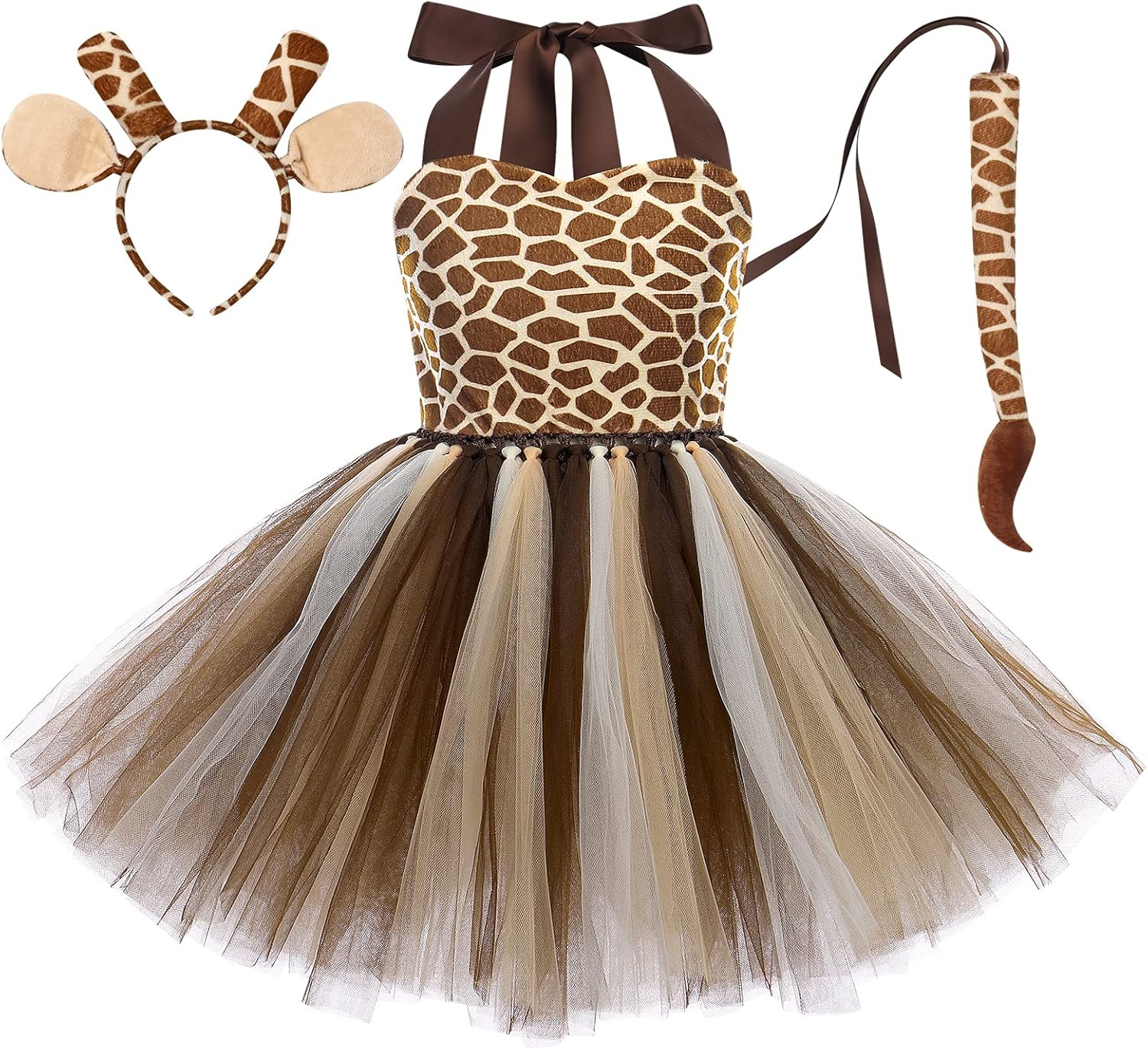 Toddler Jungle Animal Costume Party Dress for Girls