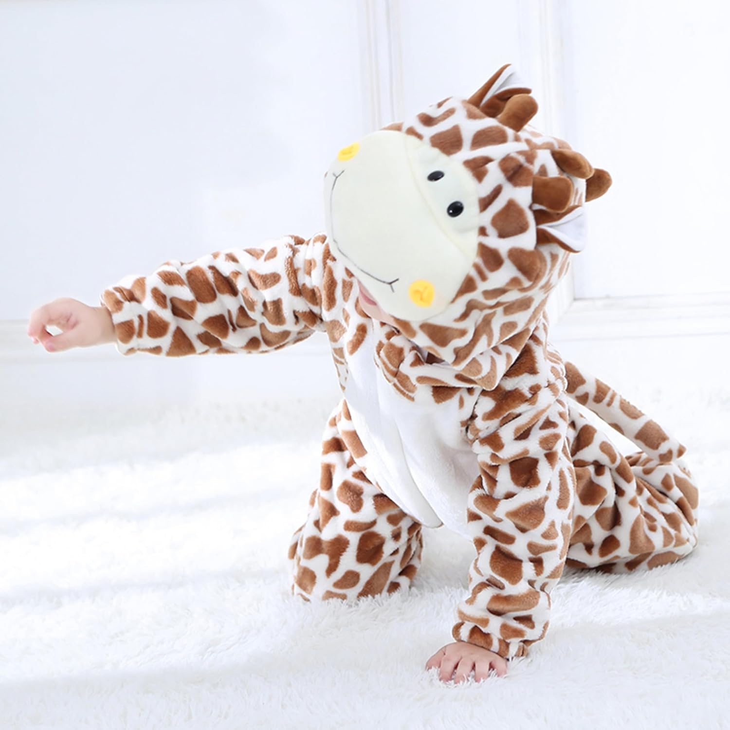 TONWHAR Baby Tiger Dinosaur Costume Hooded Romper for Kids