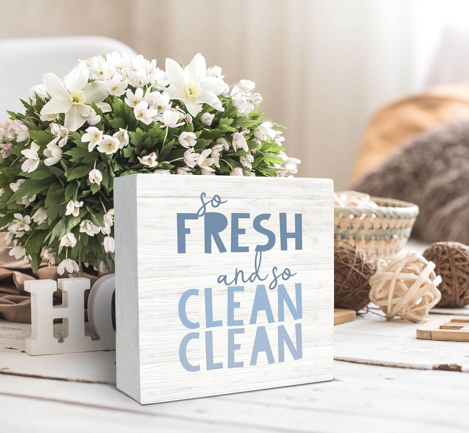SRADMO Funny Bathroom Wooden Block Sign